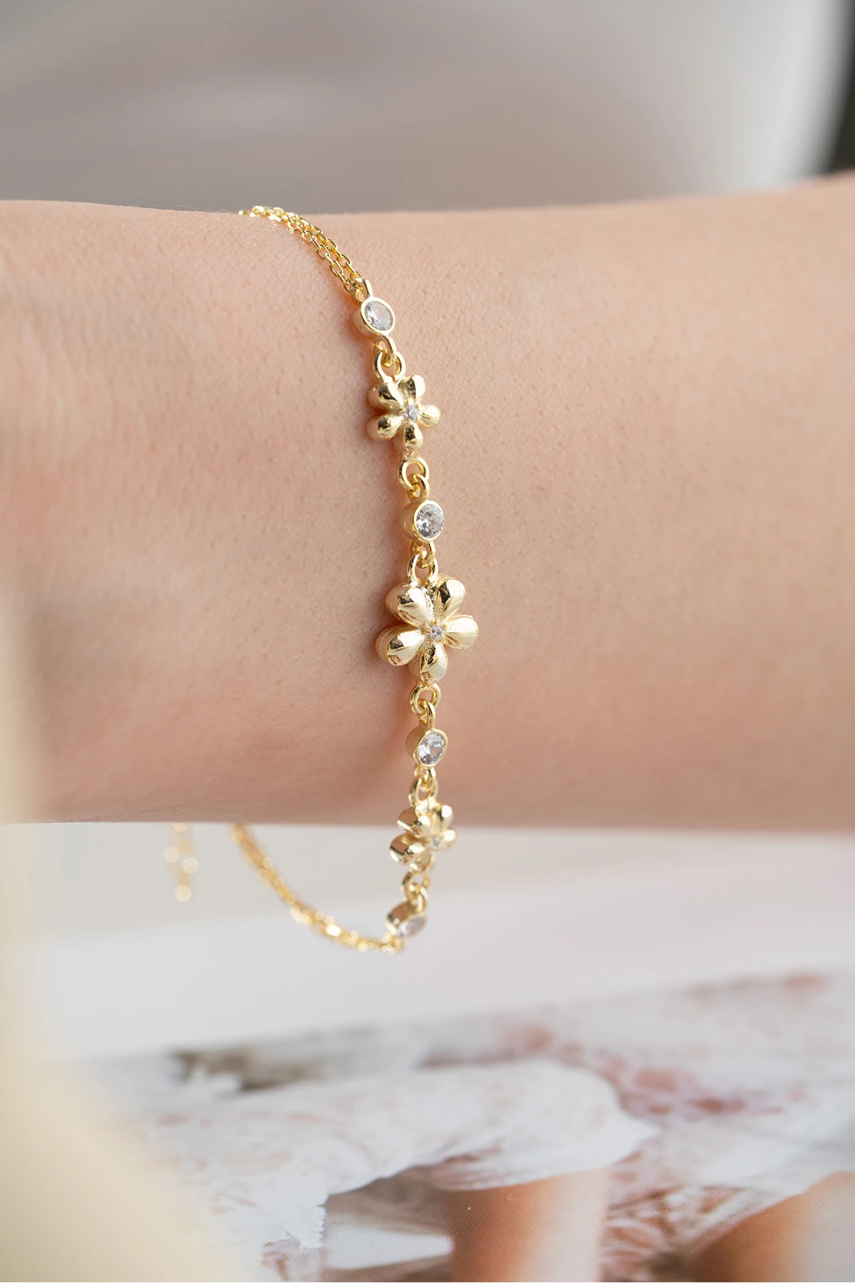 Gümüş Çiçek Bileklik