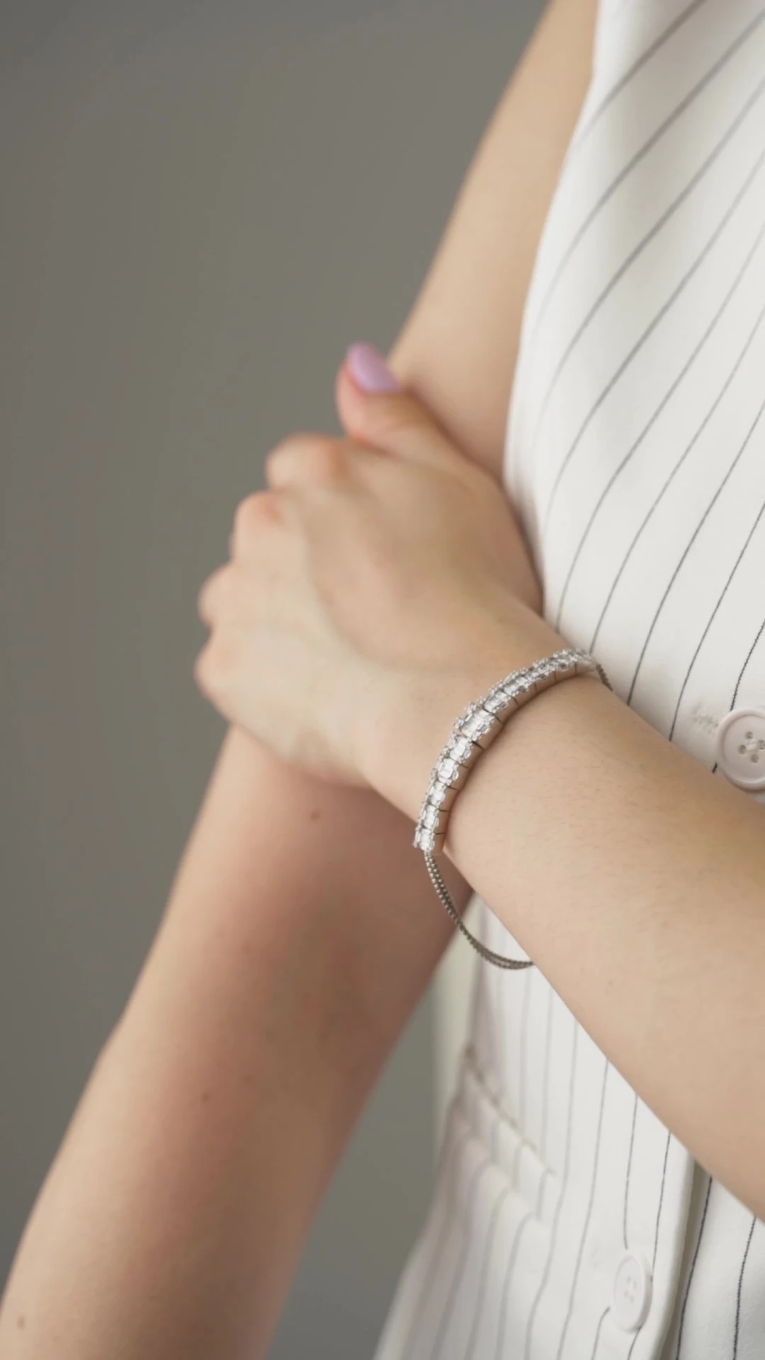 Gümüş Baget Taşlı Bileklik