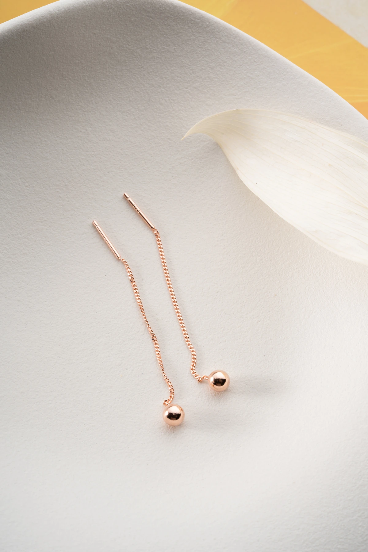 Gümüş Top Zincir Küpe