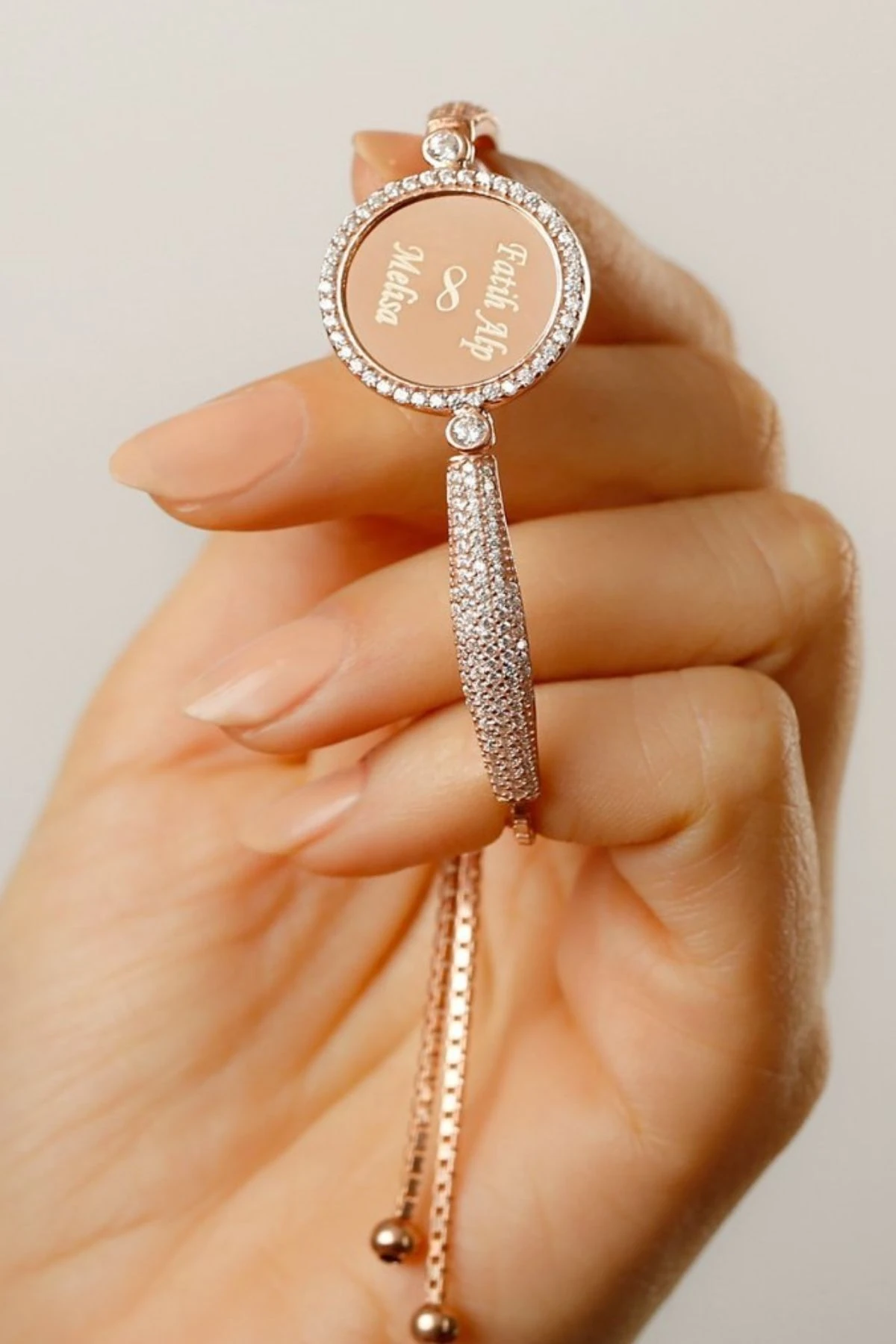 Gümüş Rose Gold Kaplama Isimli Asansörlü Bileklik