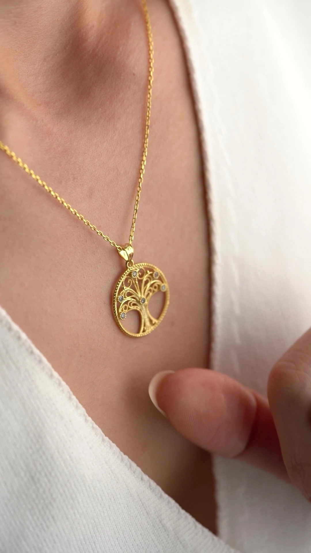 Gümüş Hayat Ağacı Kolye