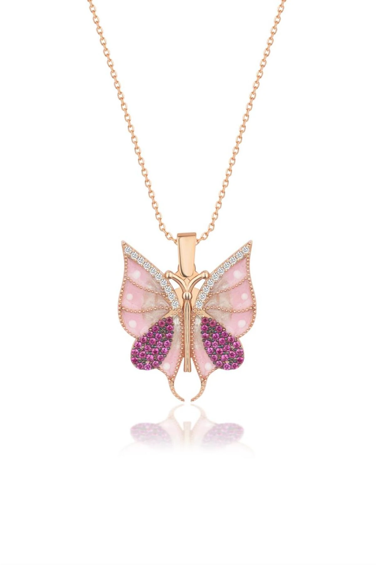 Gümüş Açılabilen Kelebek Kolye