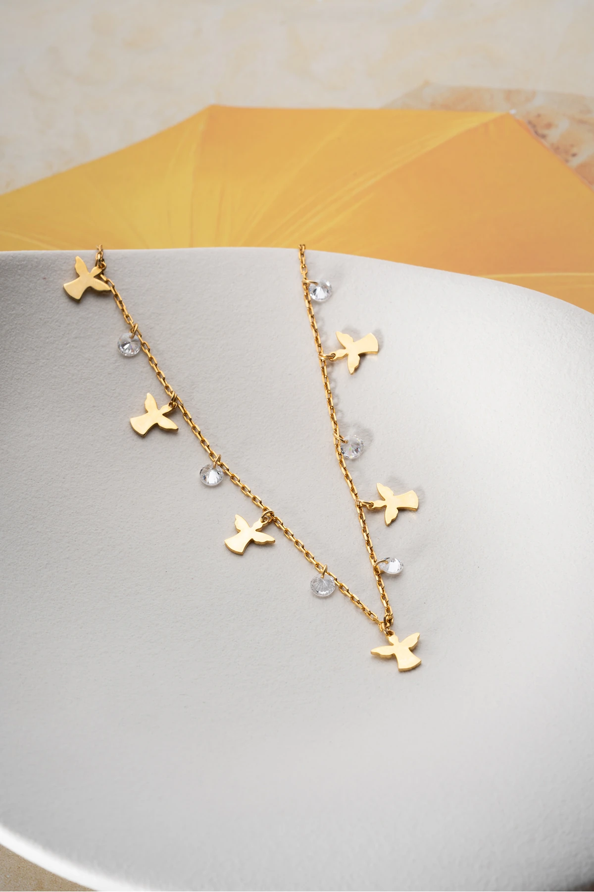 Gümüş Taşlı Melek Figürlü Halhal