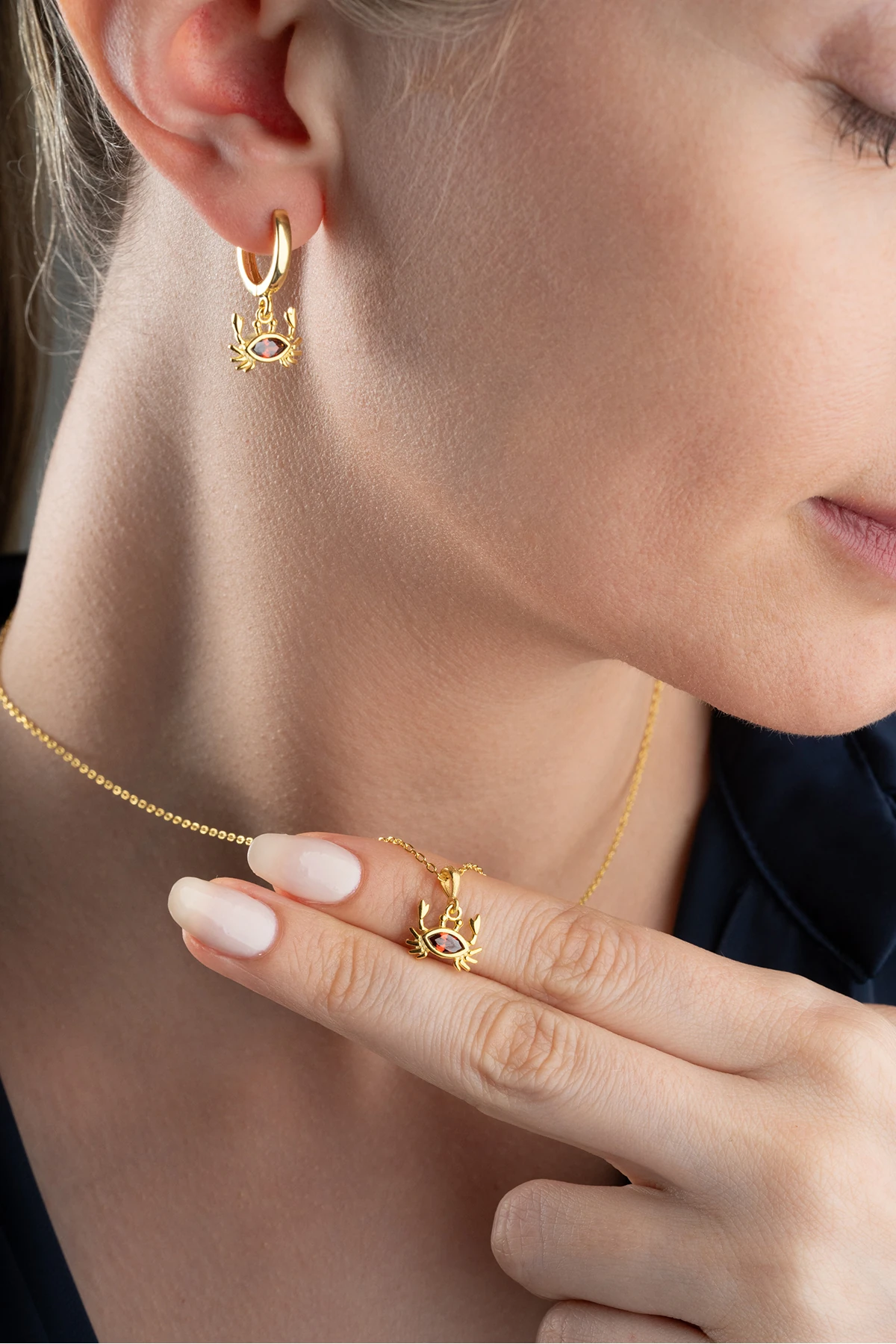 Gümüş Yengeç Takı Seti