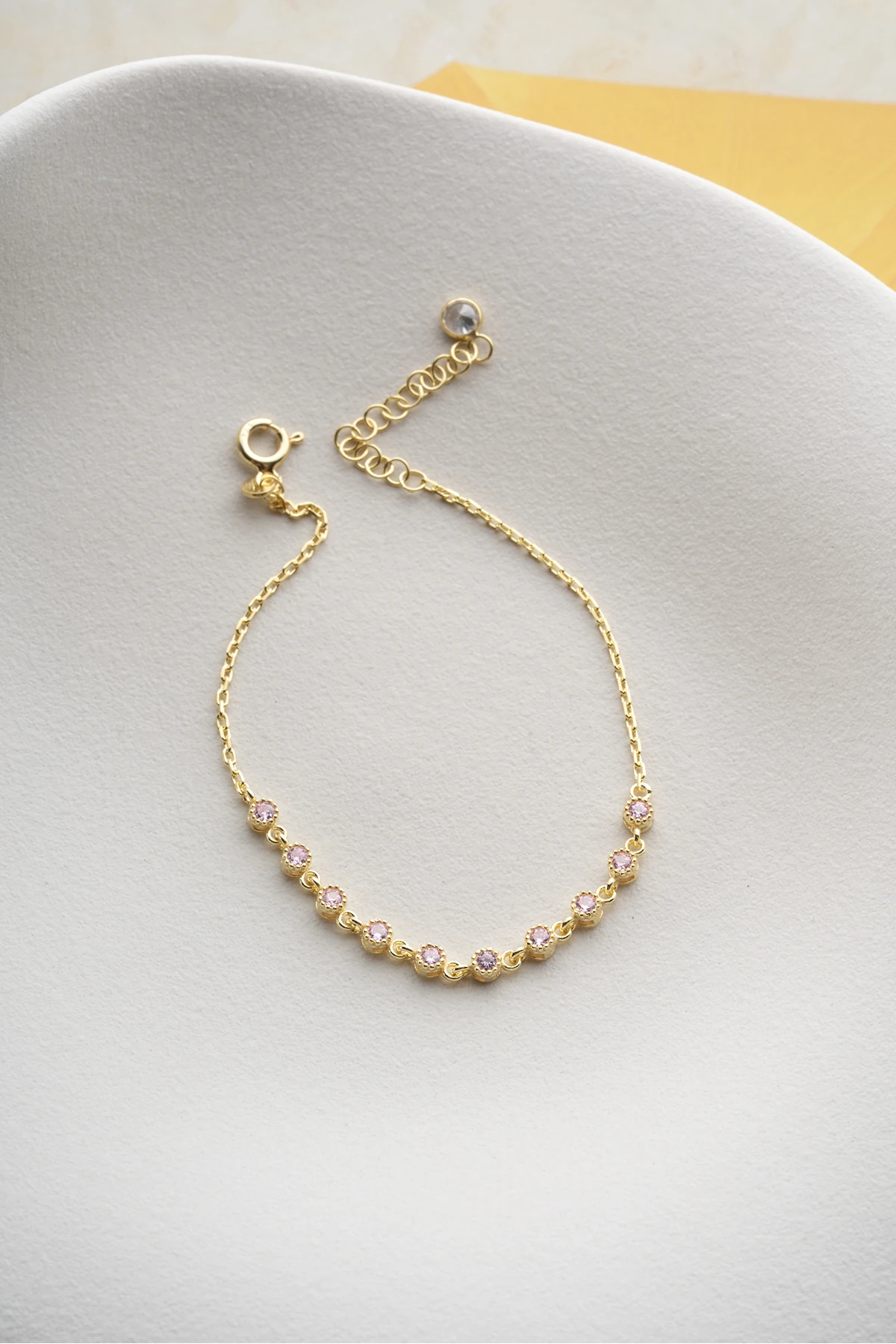 Gümüş Zirkon Taşlı Su Yolu Bileklik