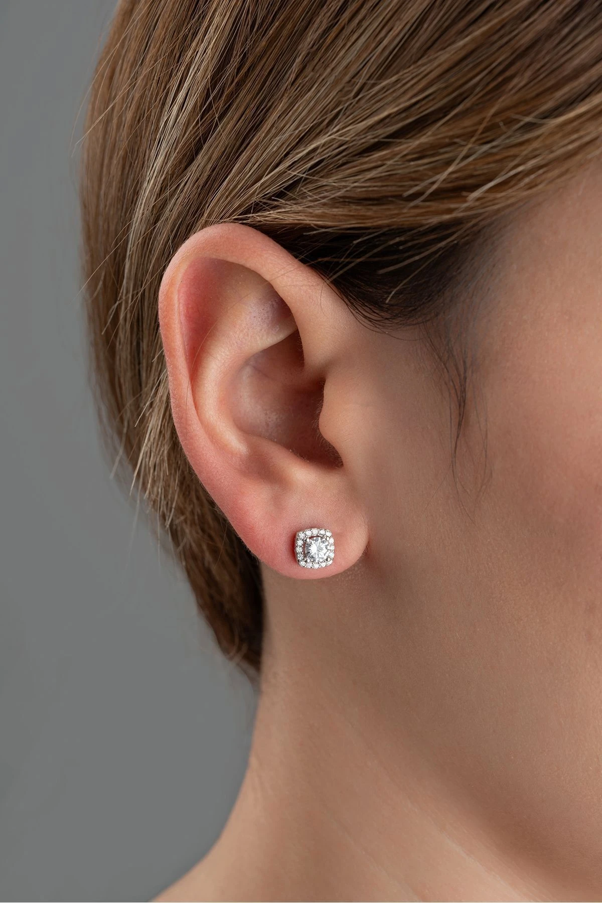 Gümüş Zirkon Taşlı Baget Küpe