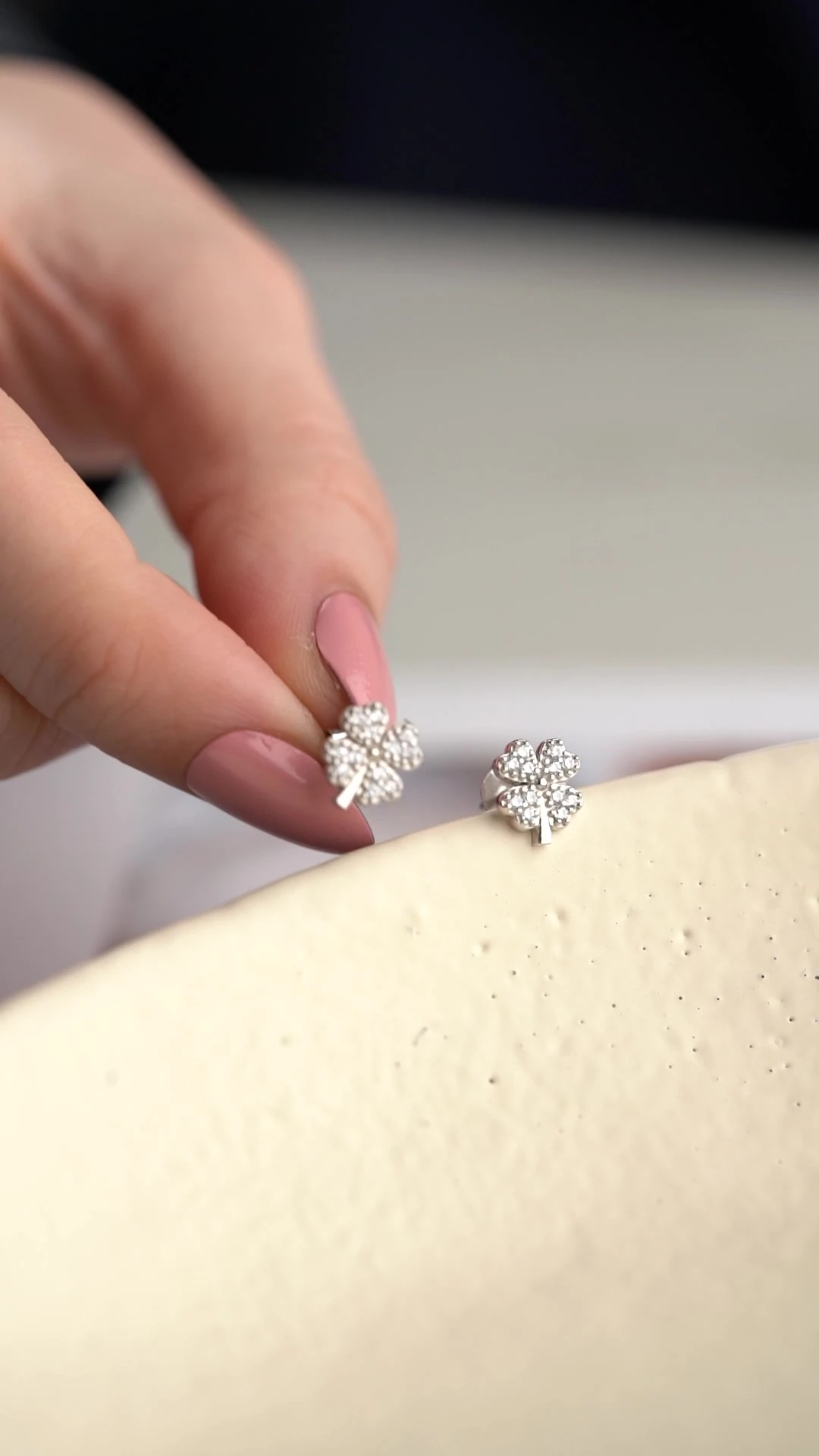 Gümüş Yonca Küpe