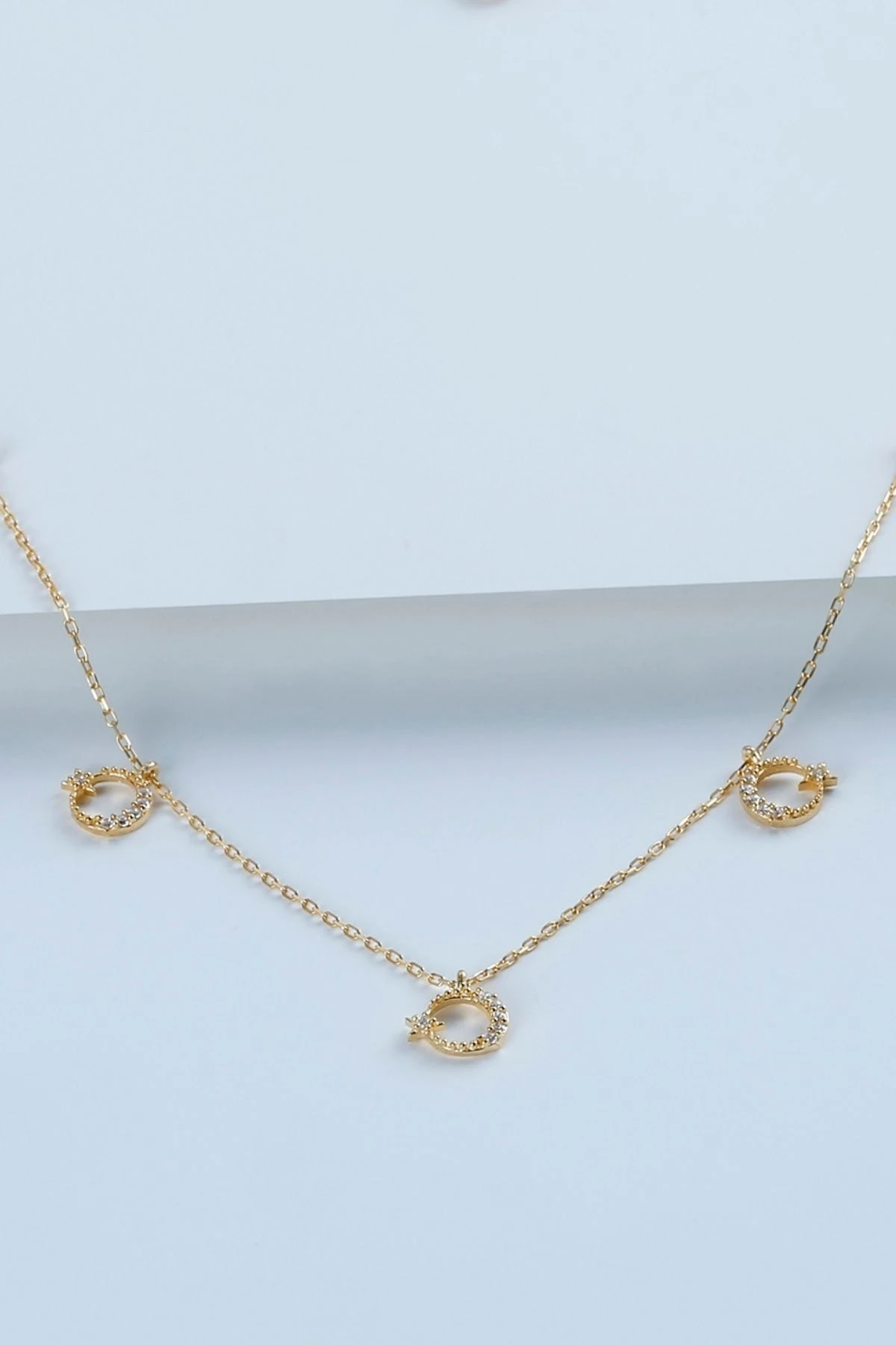 Gümüş Ay Yıldız Şans Kolyesi