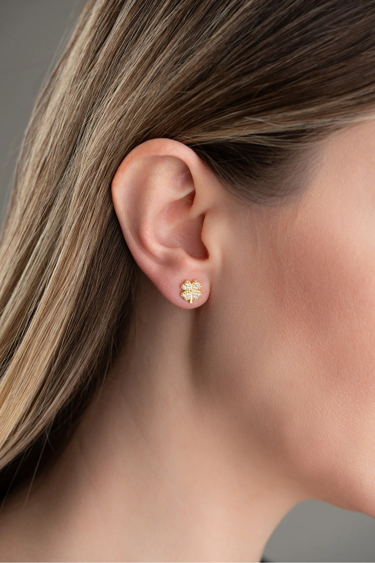 Gümüş Yonca Küpe