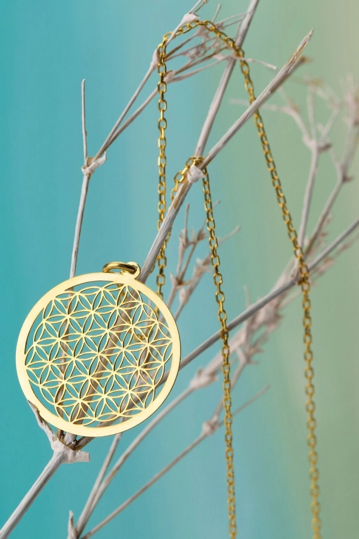 Gümüş Yaşam Çiçeği Kolye