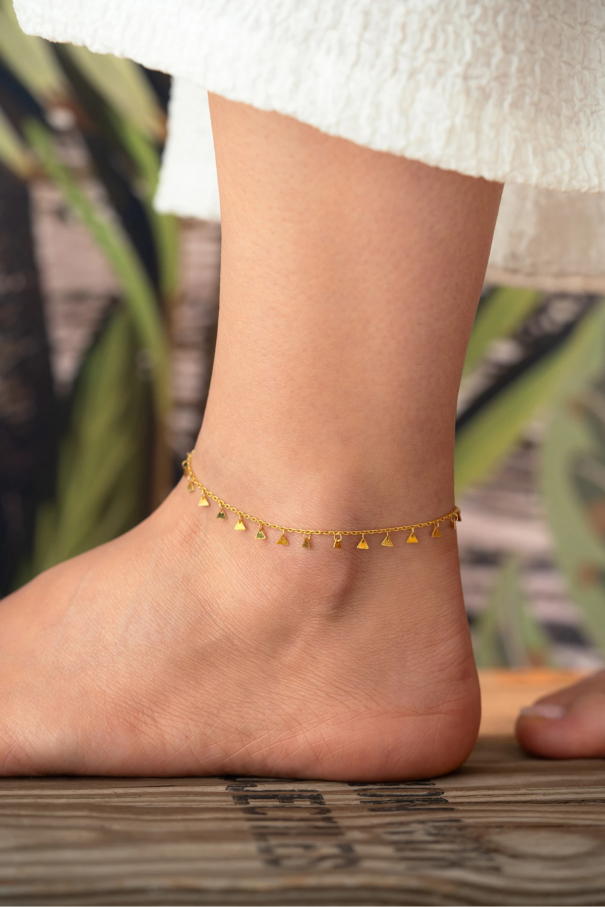 Gümüş Üçgen Pullu Halhal