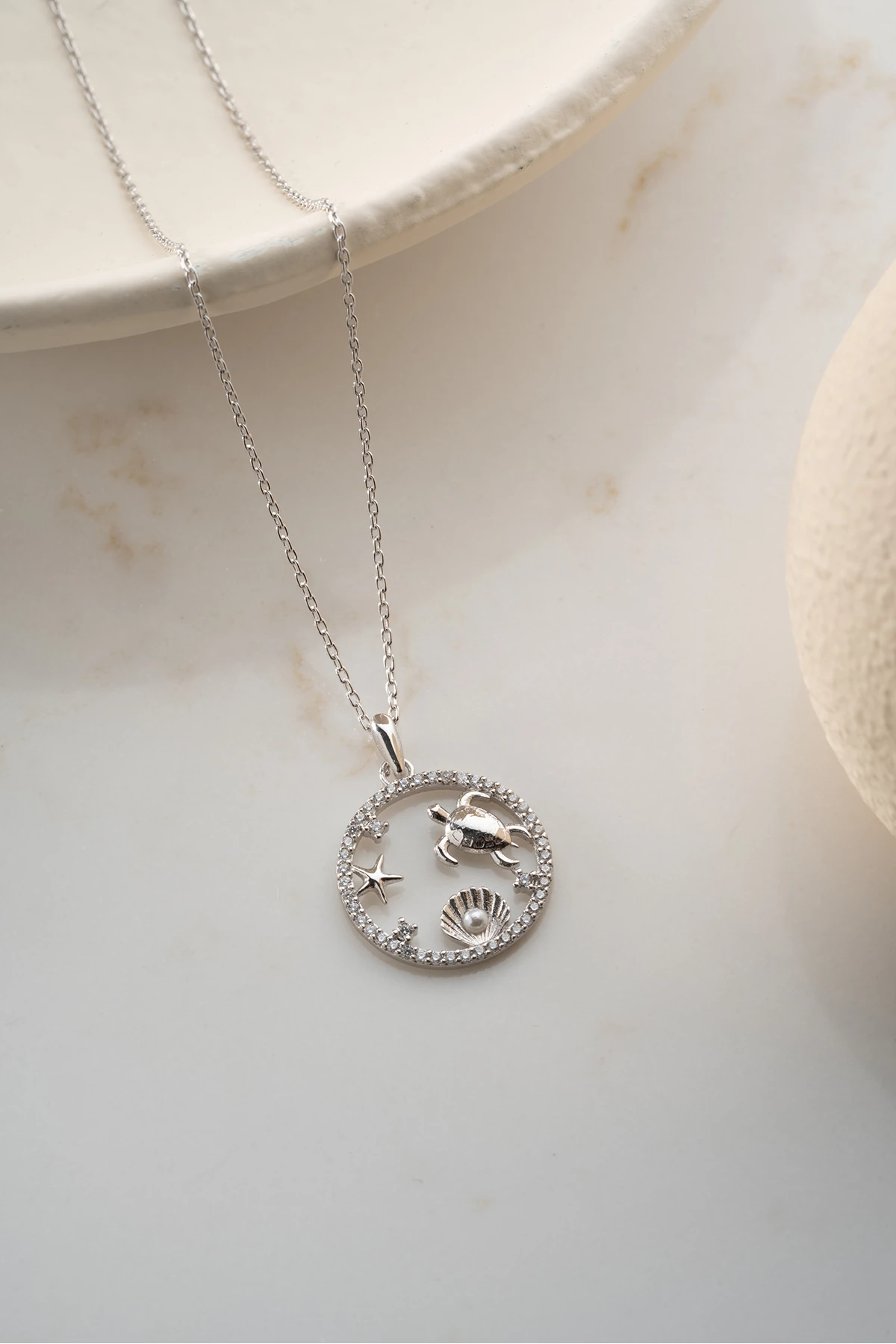 Gümüş Kaplumbağa Kolye