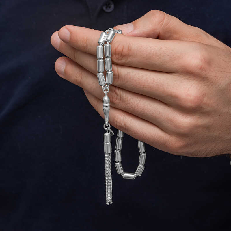 Gümüş Kapsül Kesim Erkek Tesbih