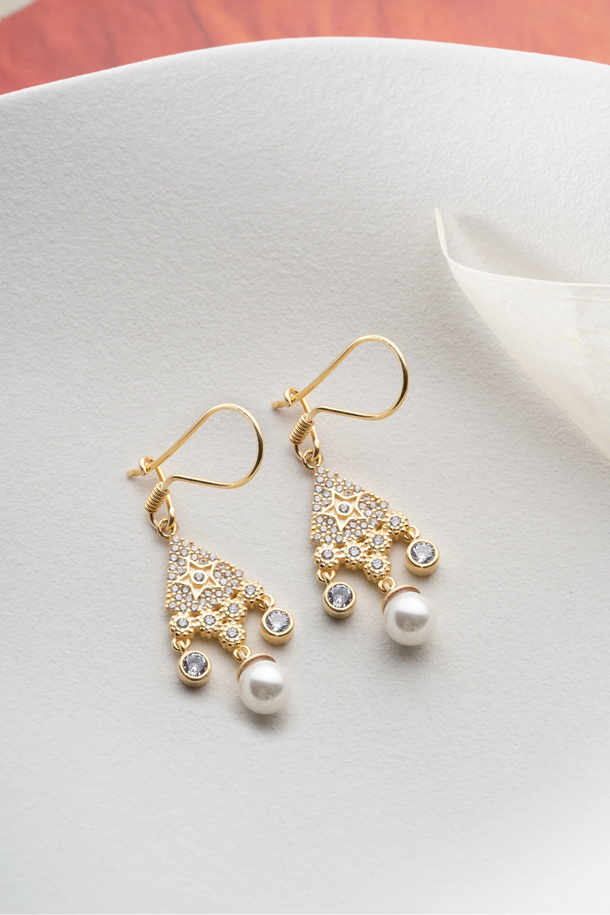 Gümüş İncili Küpe