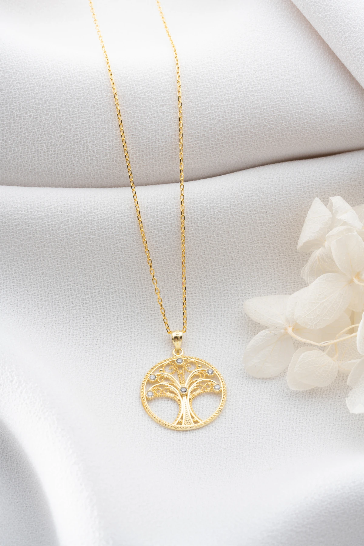 Gümüş Hayat Ağacı Kolye