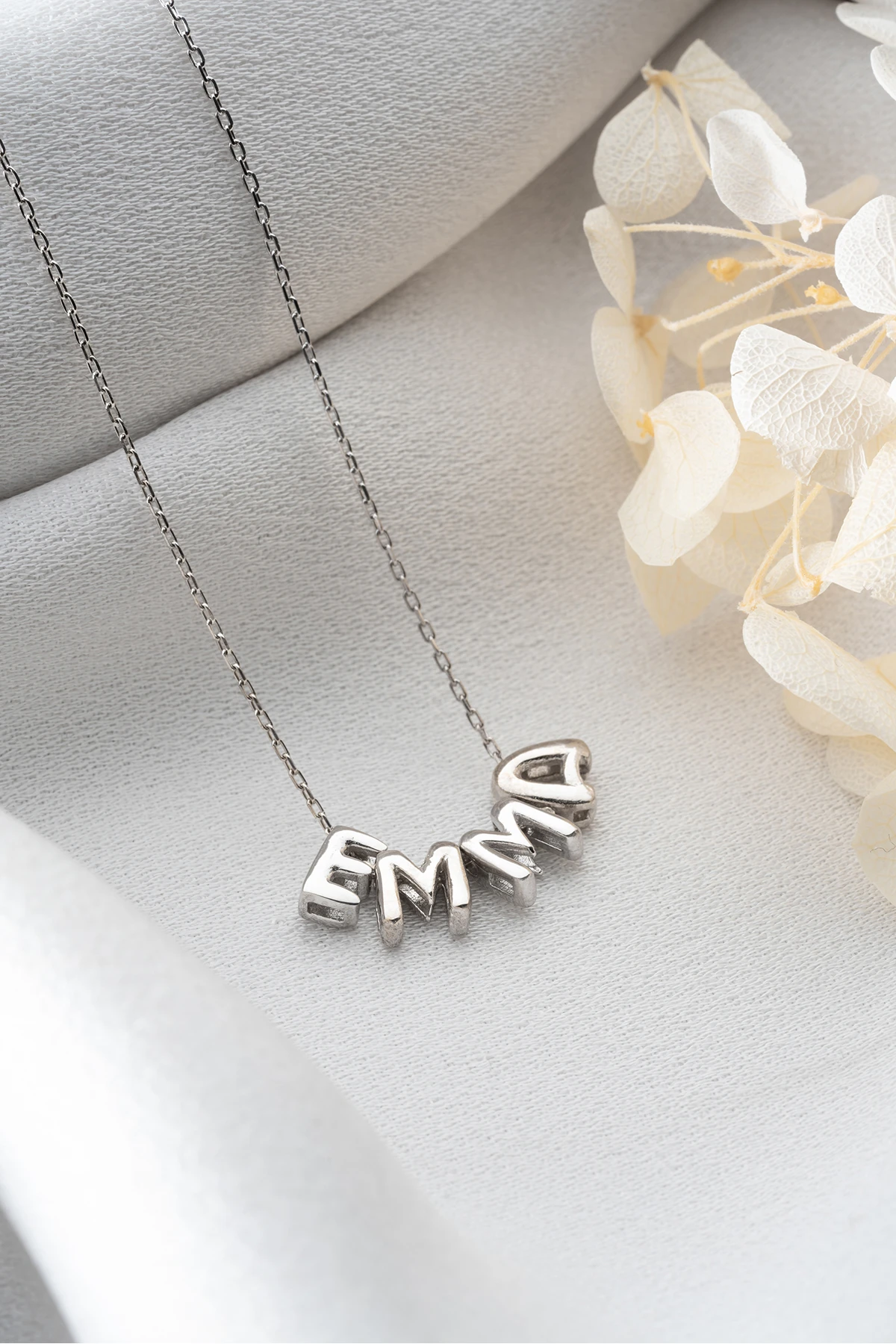 Gümüş Balon Harf İsimli Kolye