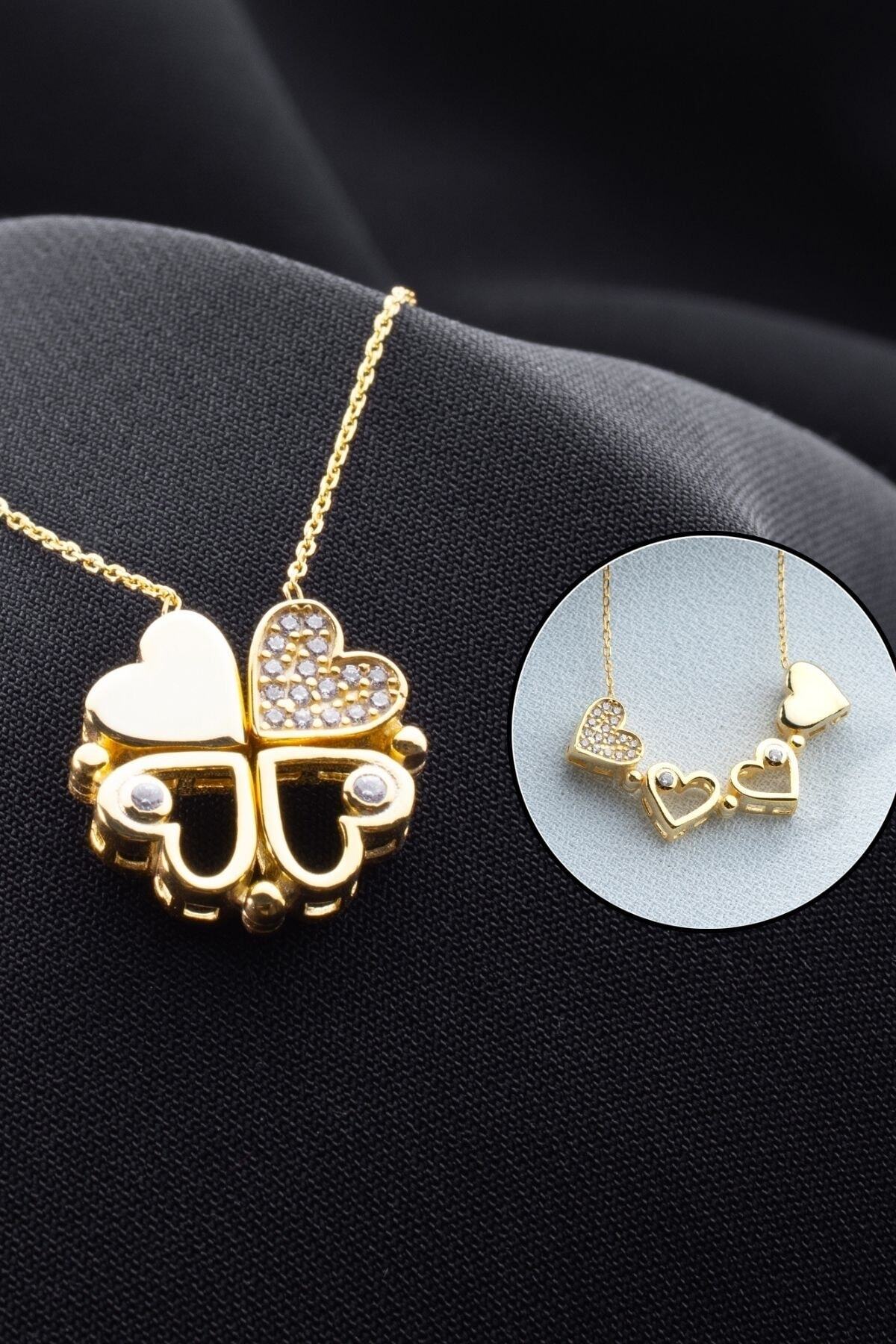 Gümüş Mıknatıslı Kalp Kolye