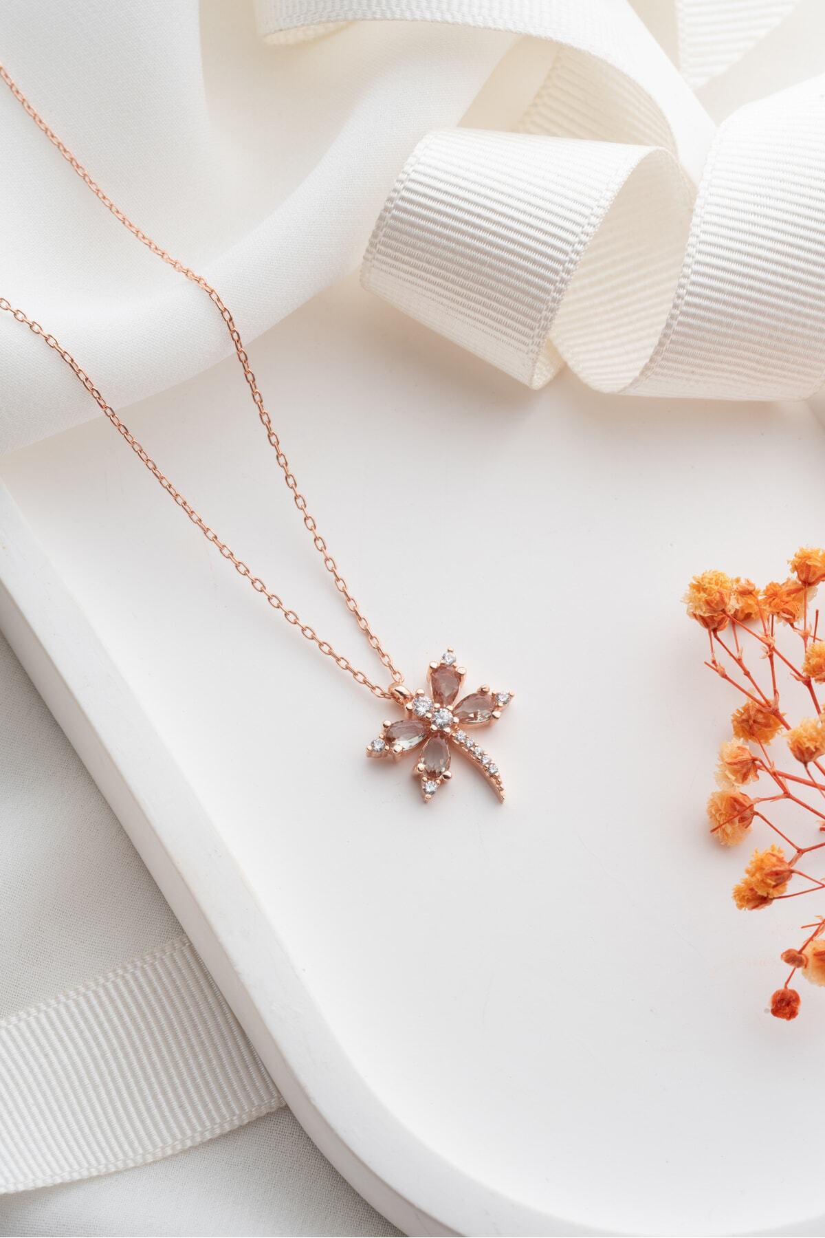 Gümüş Pembe Yusufçuk Kolye