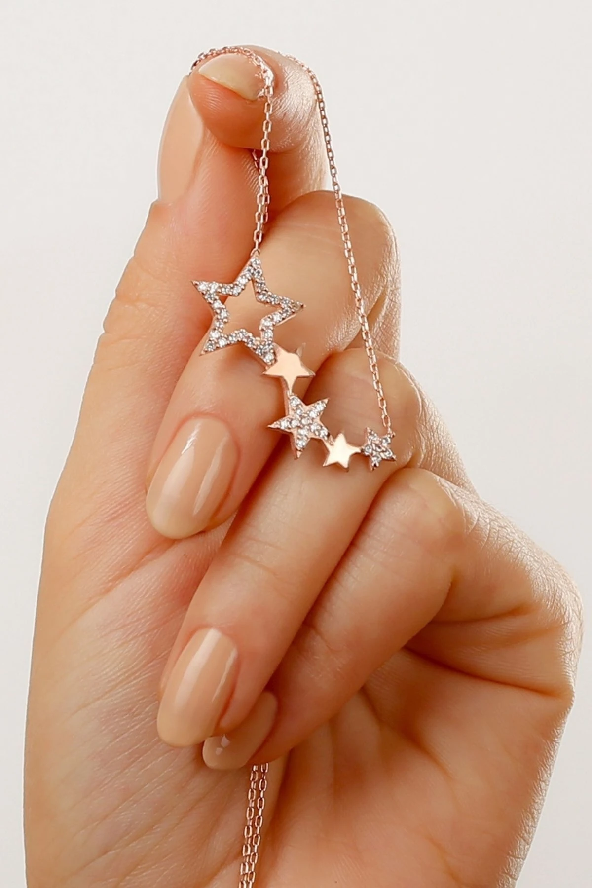 Gümüş Yıldızlı Kolye ( Rose Gold )