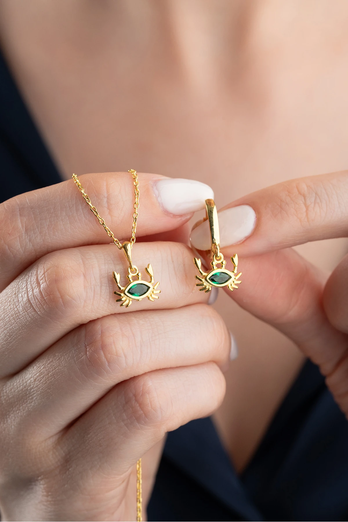 Gümüş Yengeç Takı Seti