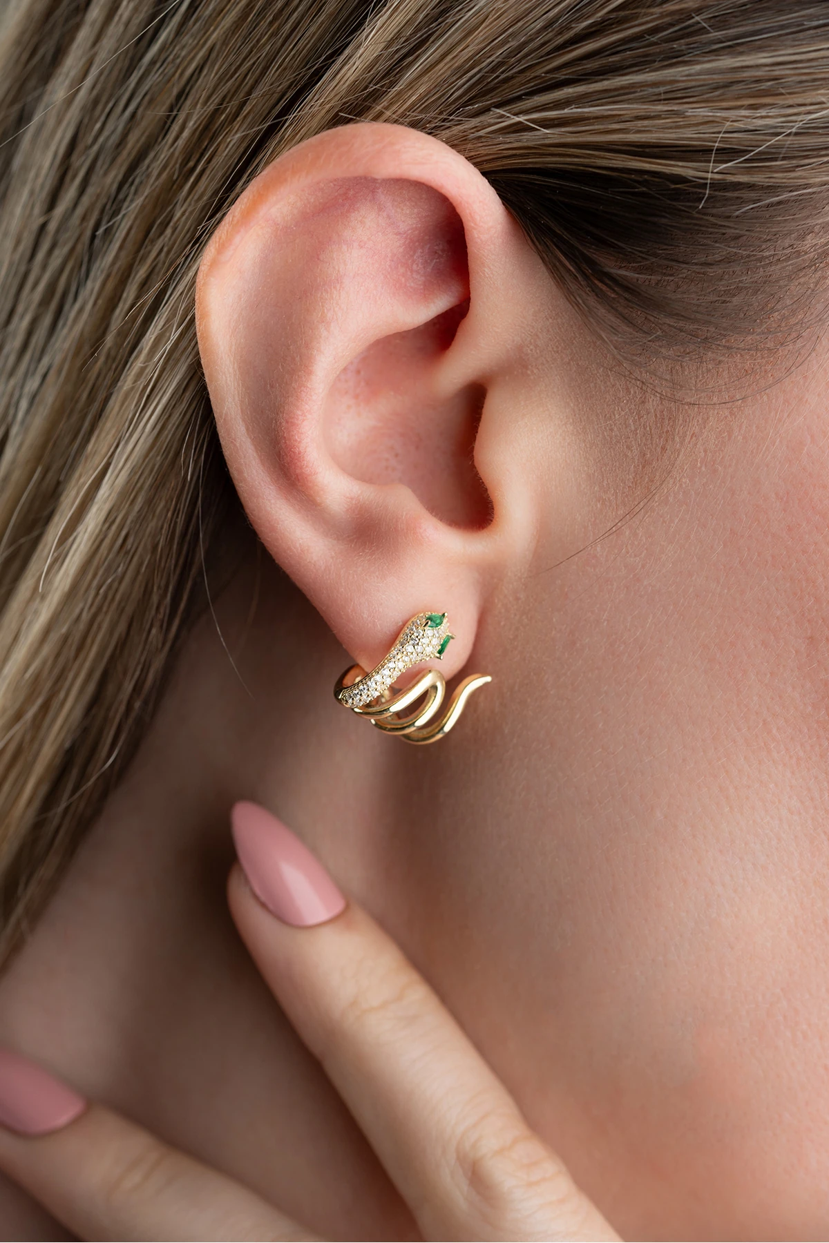 Gümüş Yılan Küpe