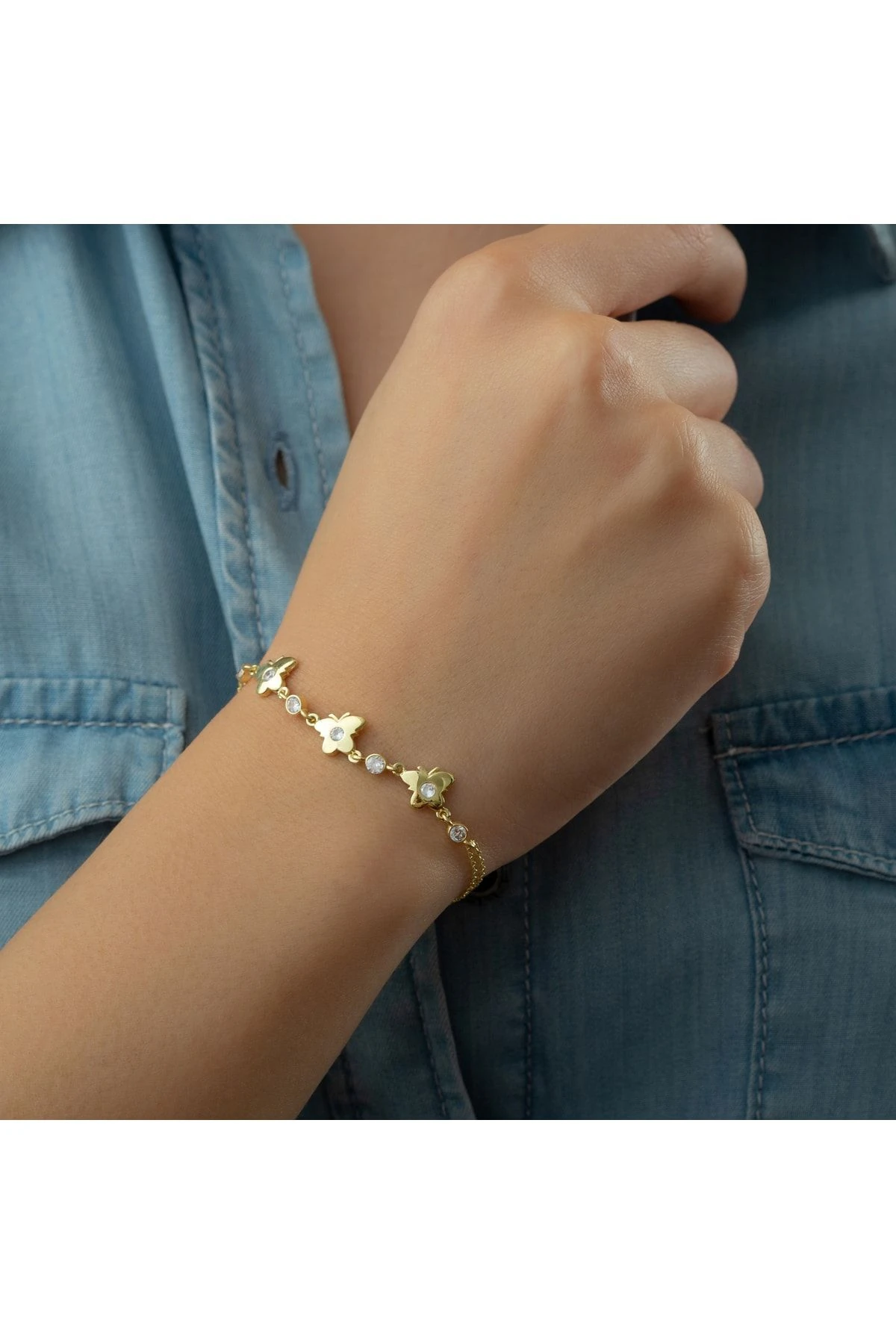 Gümüş Üçlü Kelebek Bileklik