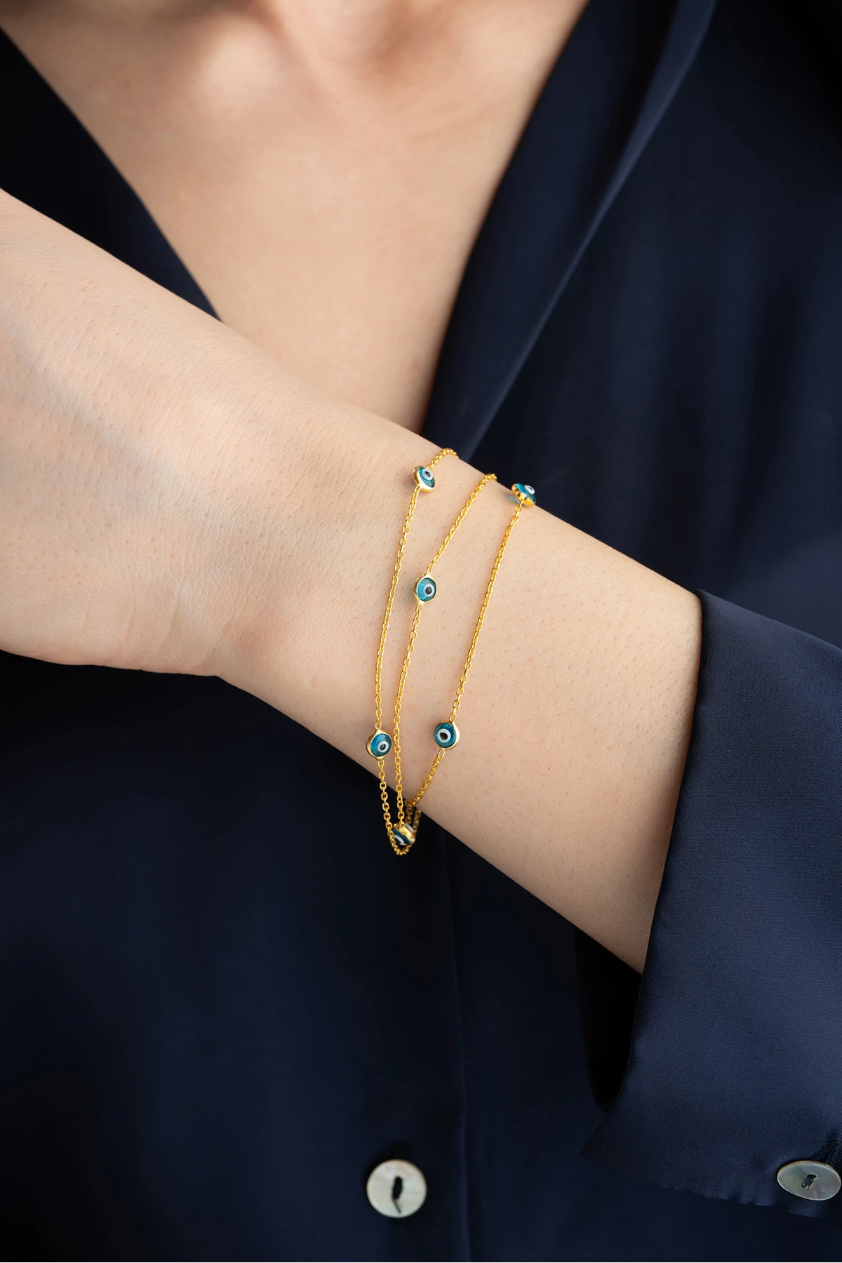 Gümüş Nazarlı Bileklik