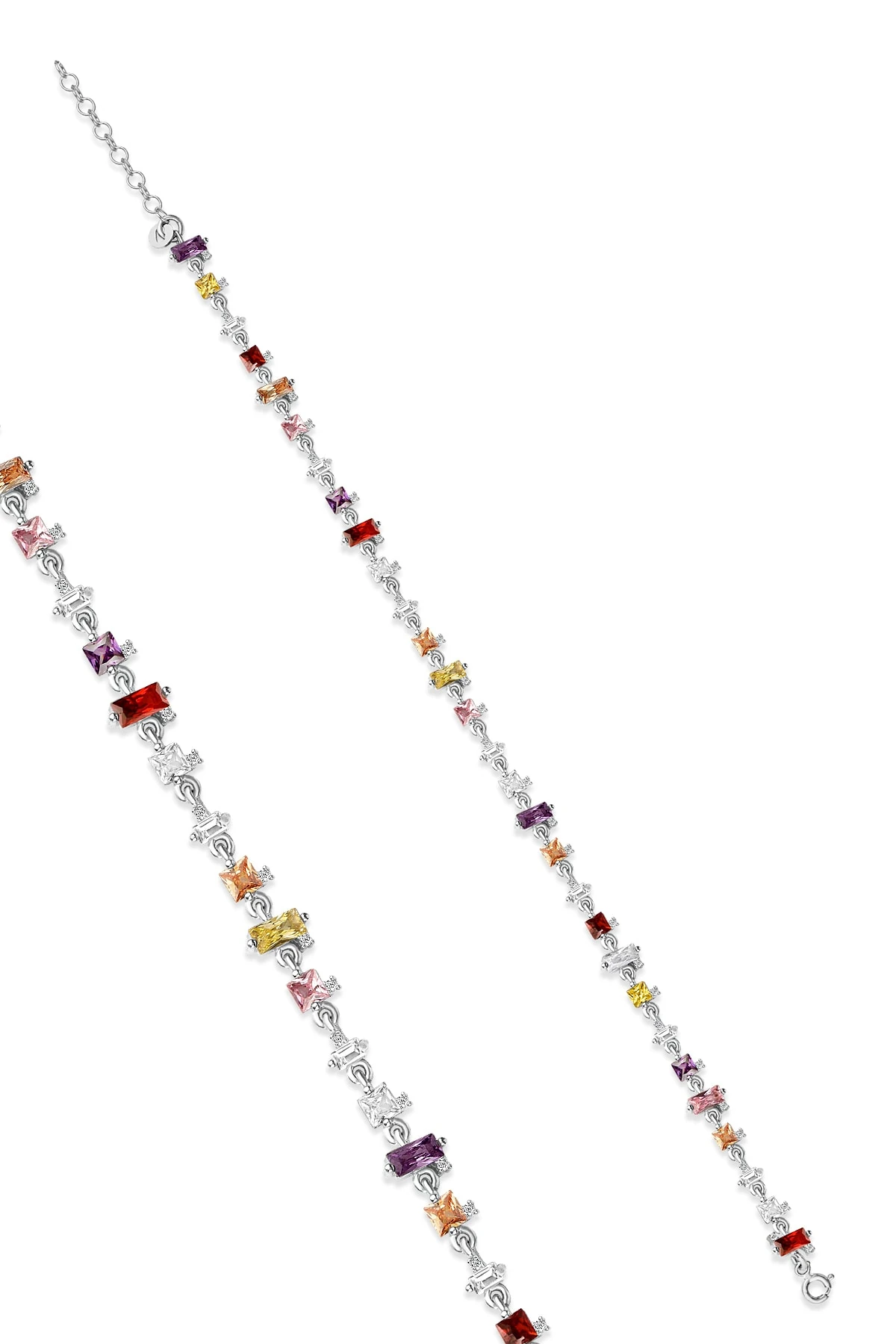 Gümüş Renkli Baget Taşlı Bileklik