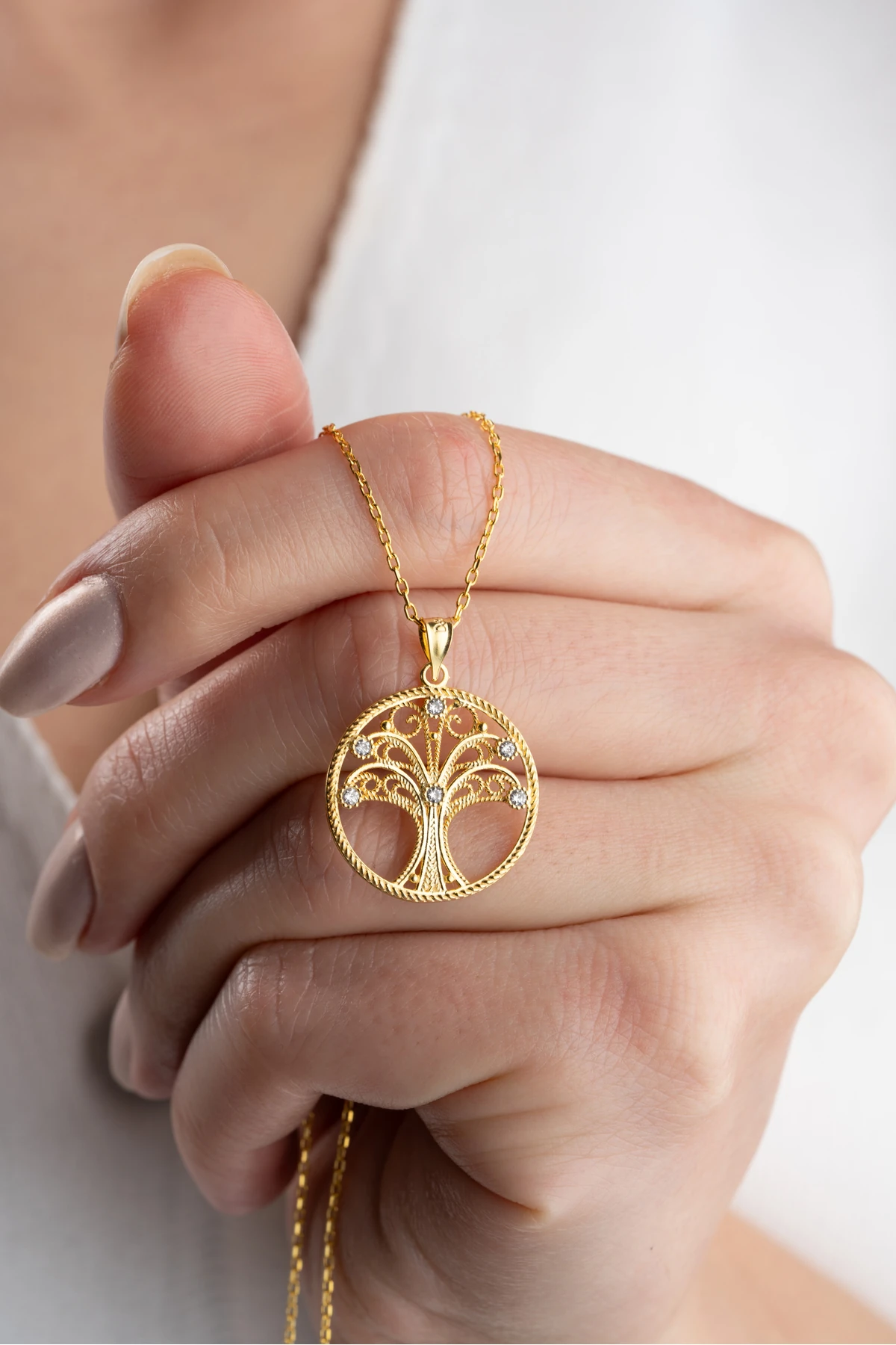 Gümüş Hayat Ağacı Kolye