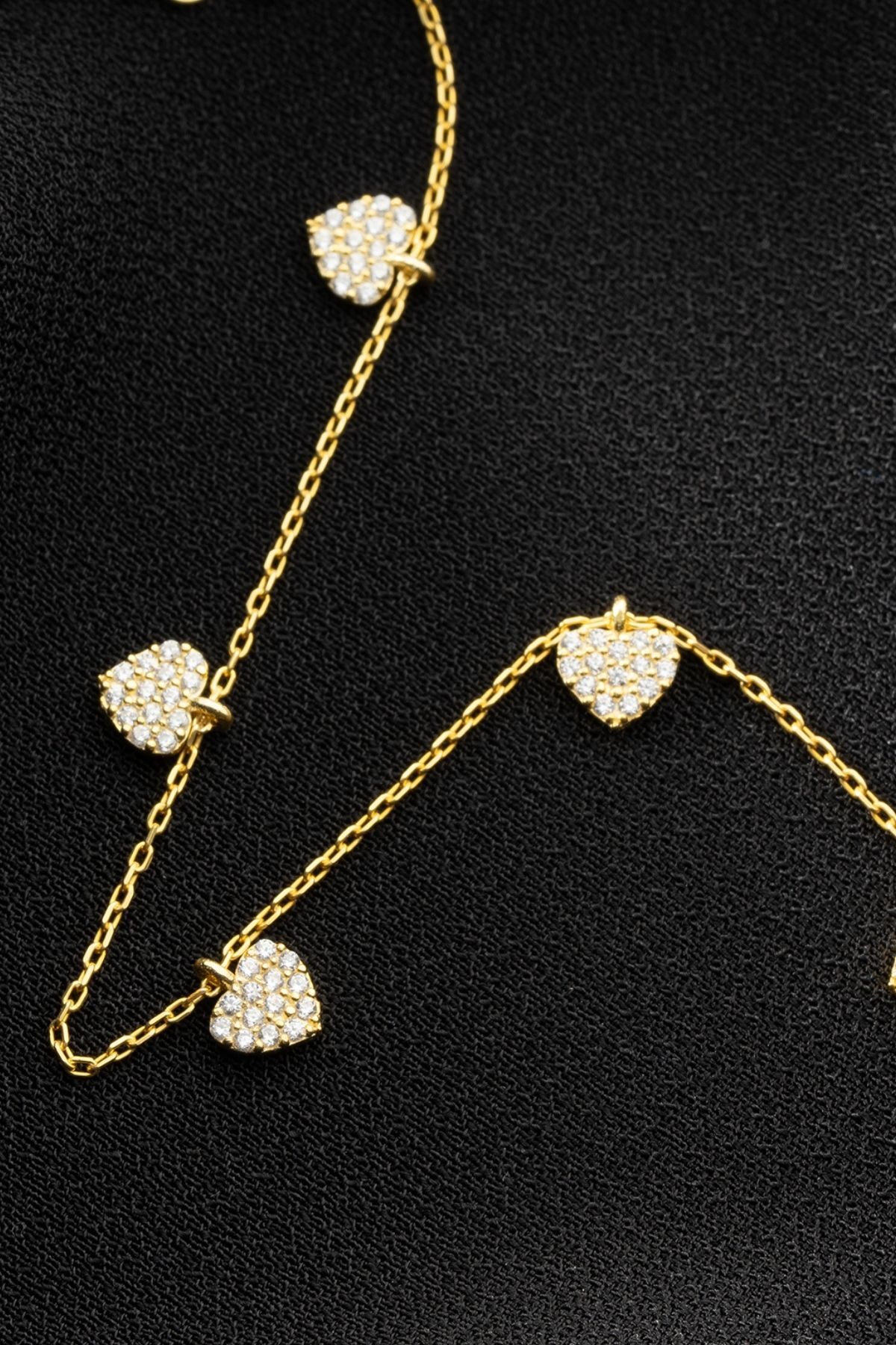 Gümüş Gold Kalpli Bileklik