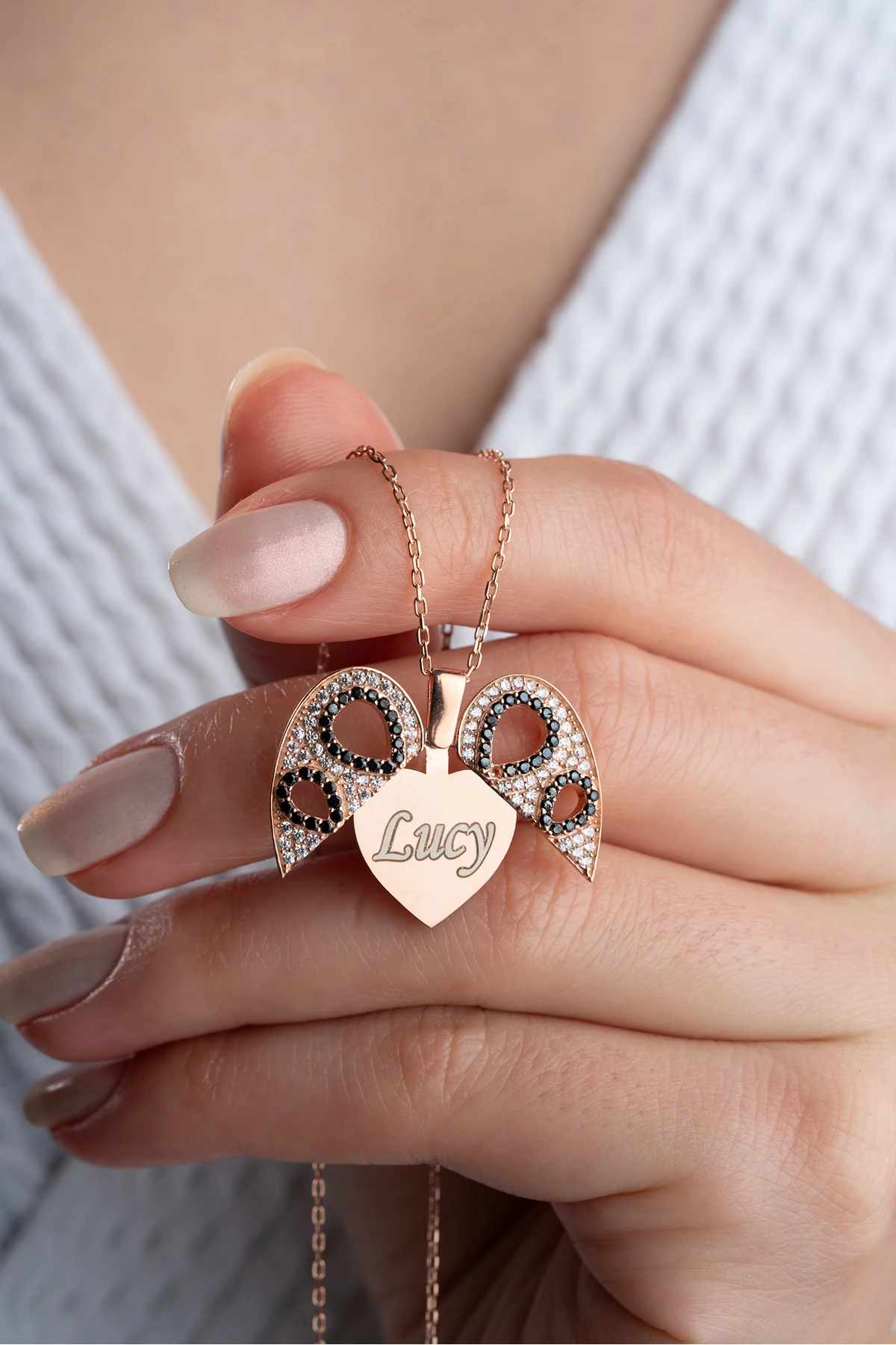 Gümüş Açılabilen İsimli Kalp Kolye