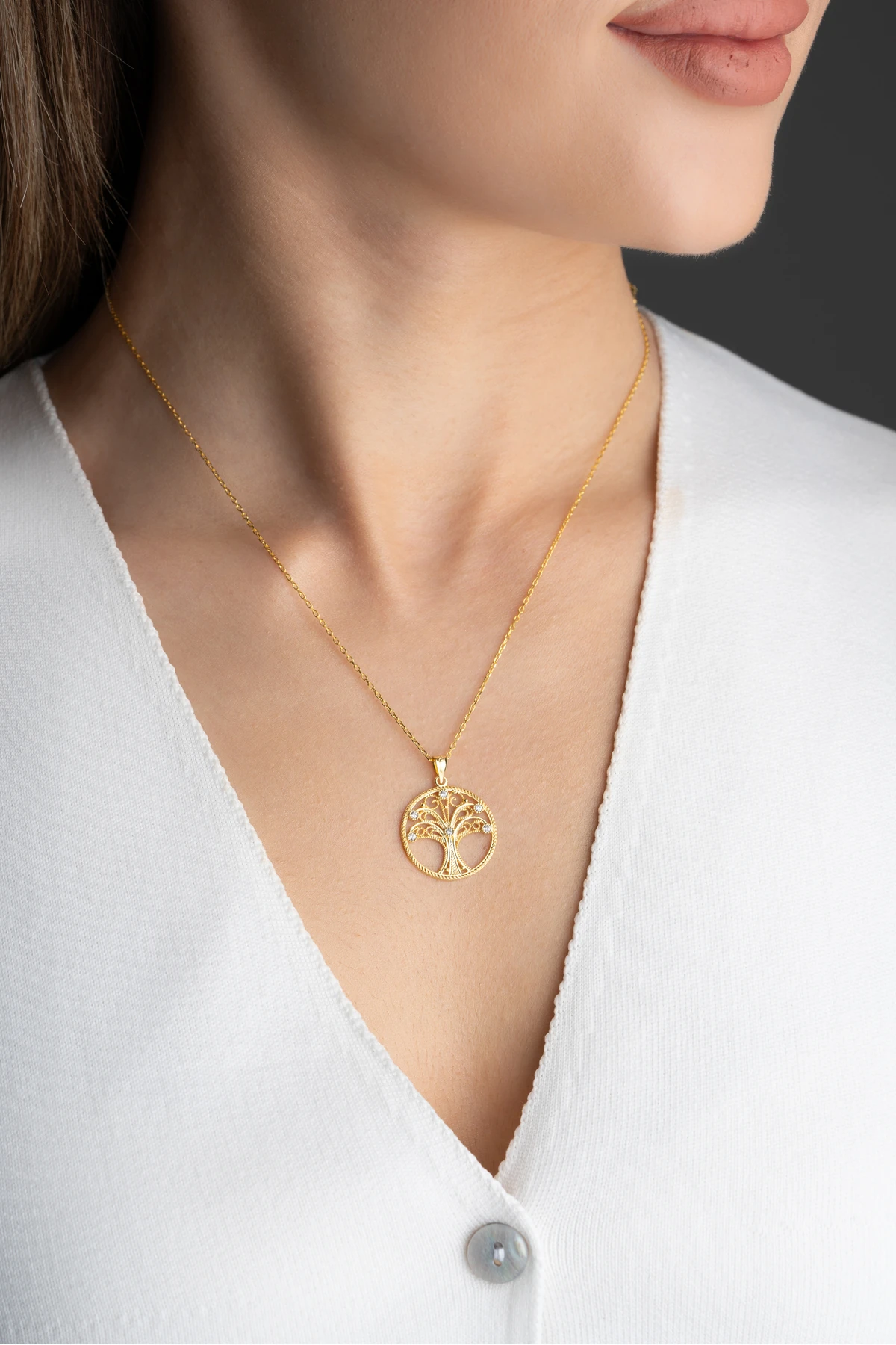 Gümüş Hayat Ağacı Kolye