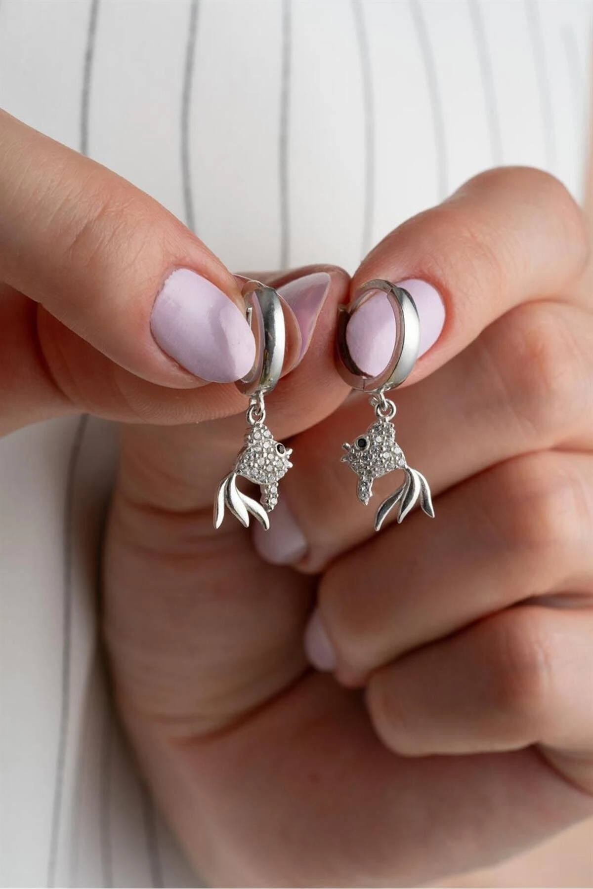 Balık Gümüş Küpe