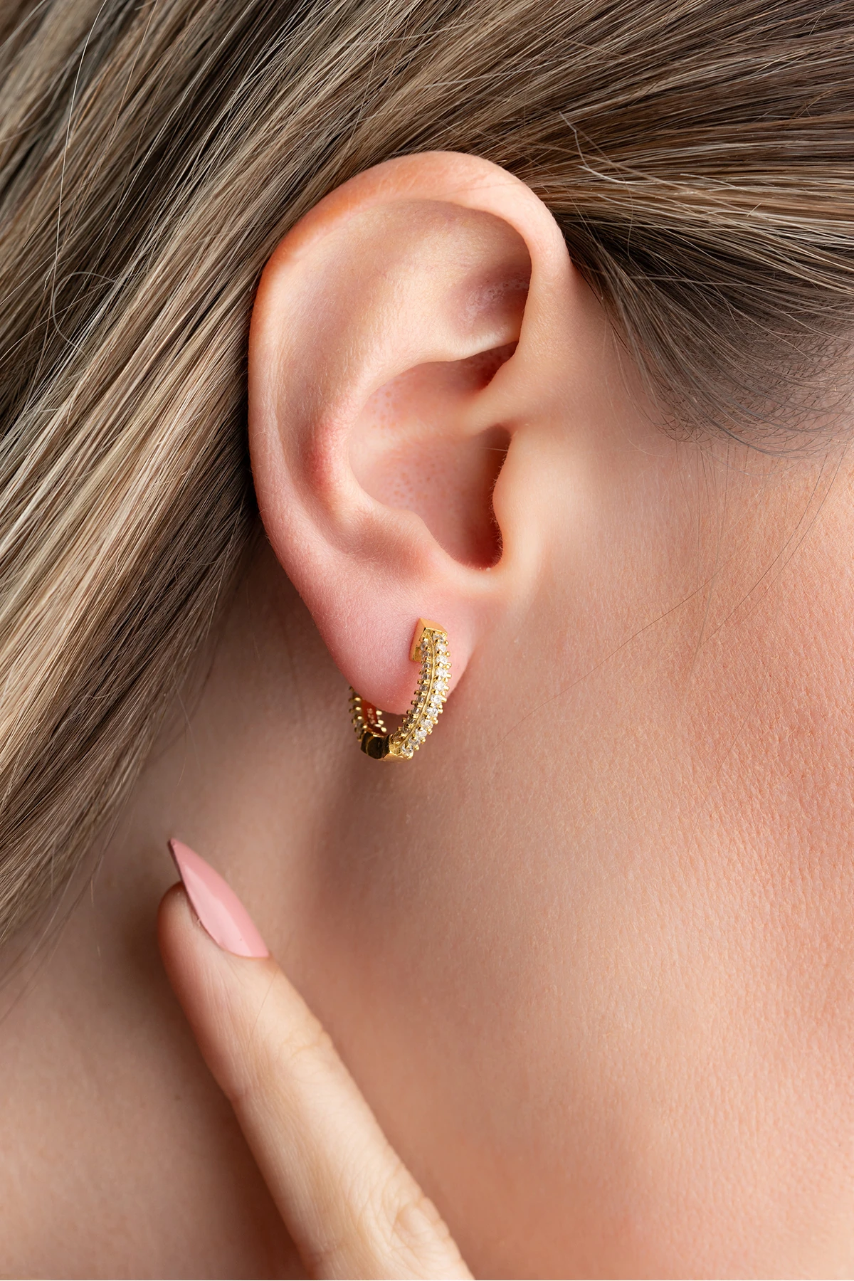 Gümüş Taşsız Kalp Küpe