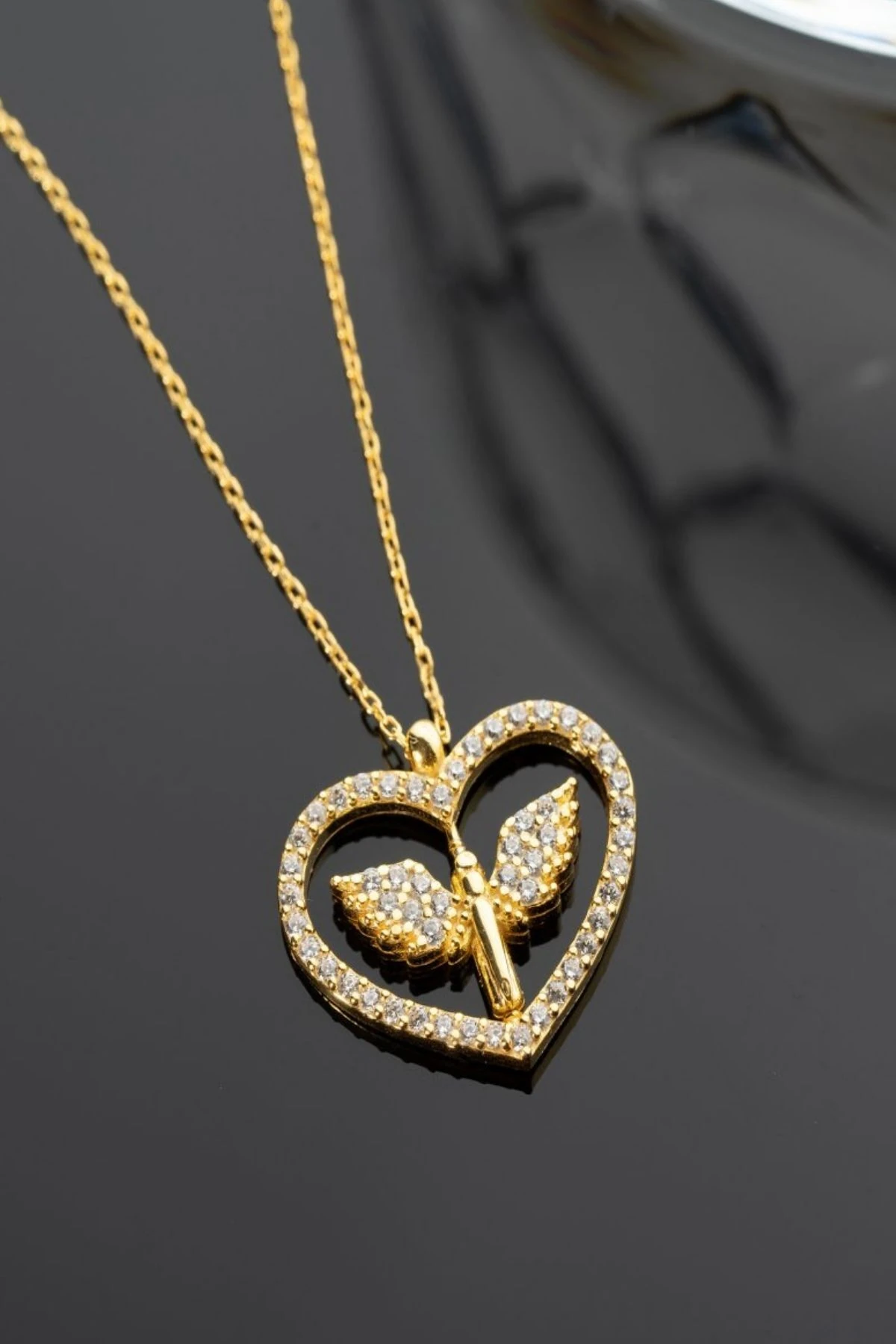 Gümüş Çift Taraflı Mikail Dönence Kolye