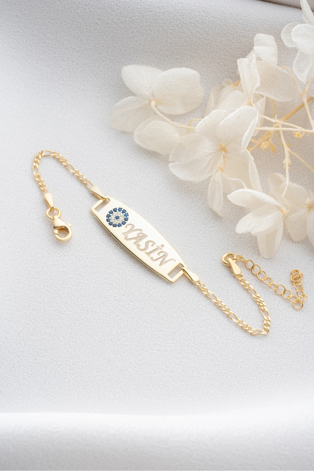 Gümüş Nazarlı Isimli Bebek & Çocuk Bileklik