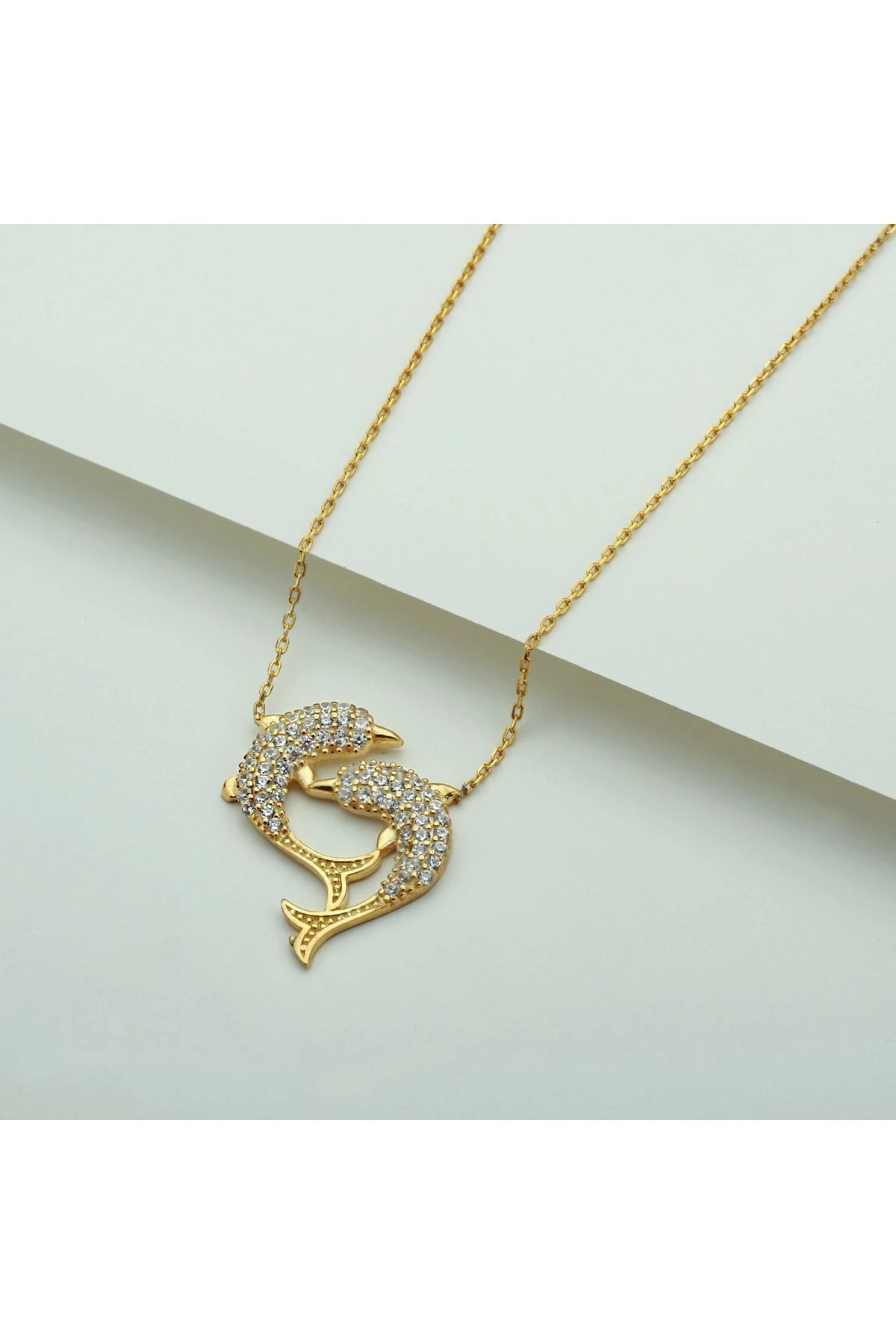 Gümüş Gold Yunus Kolye