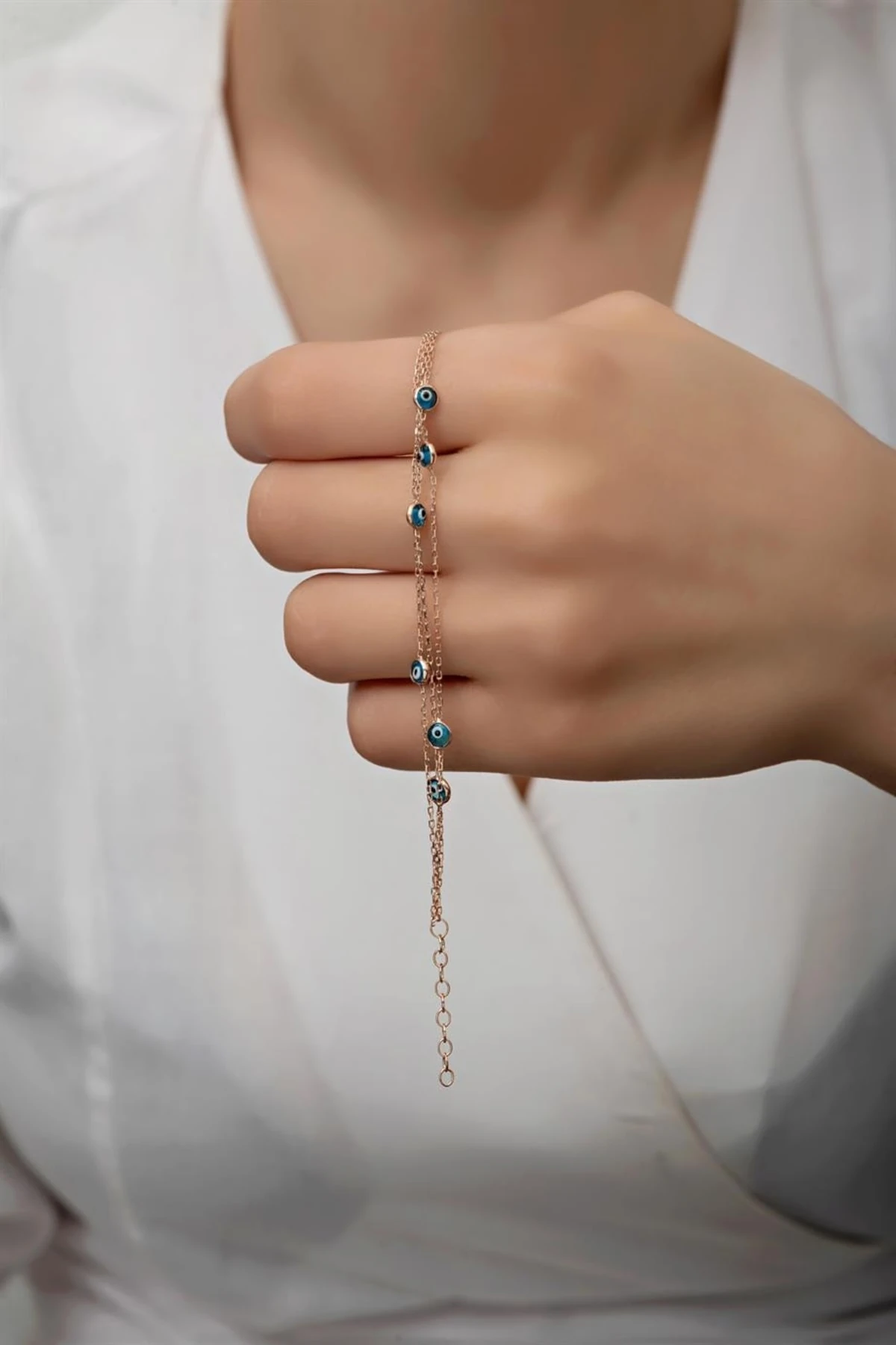 Gümüş Nazarlı Bileklik