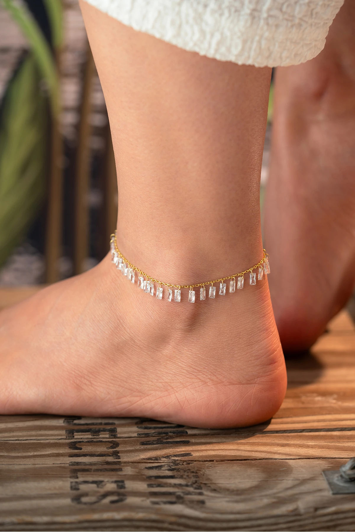 Gümüş Baget Taşlı Halhal