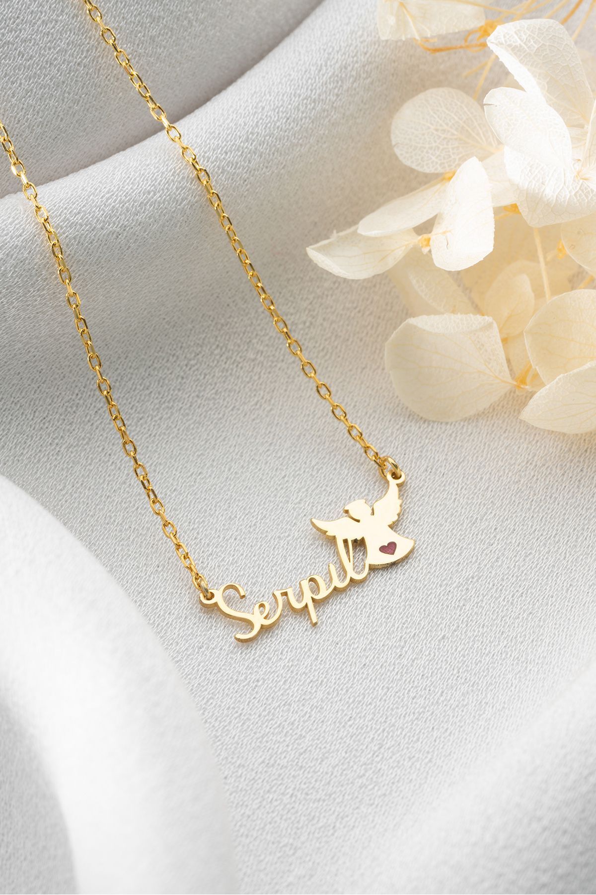 Gümüş İsimli Melek Kolye