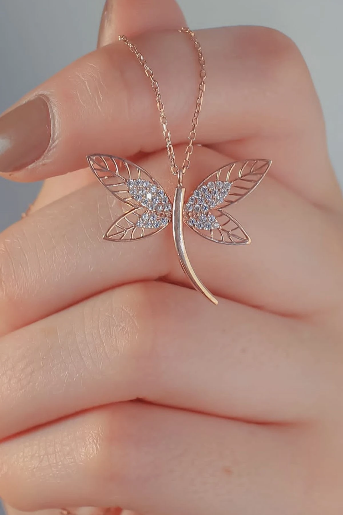 Rose Gümüş Yusufçuk Kolye