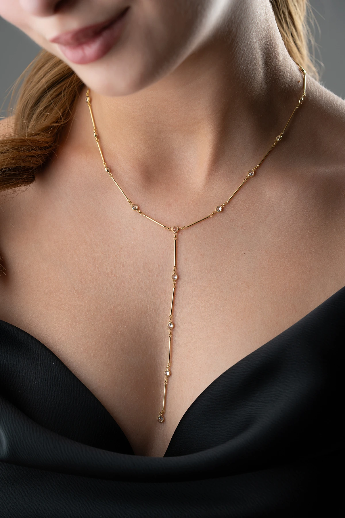 Gümüş Taşlı Y Zincir Kolye