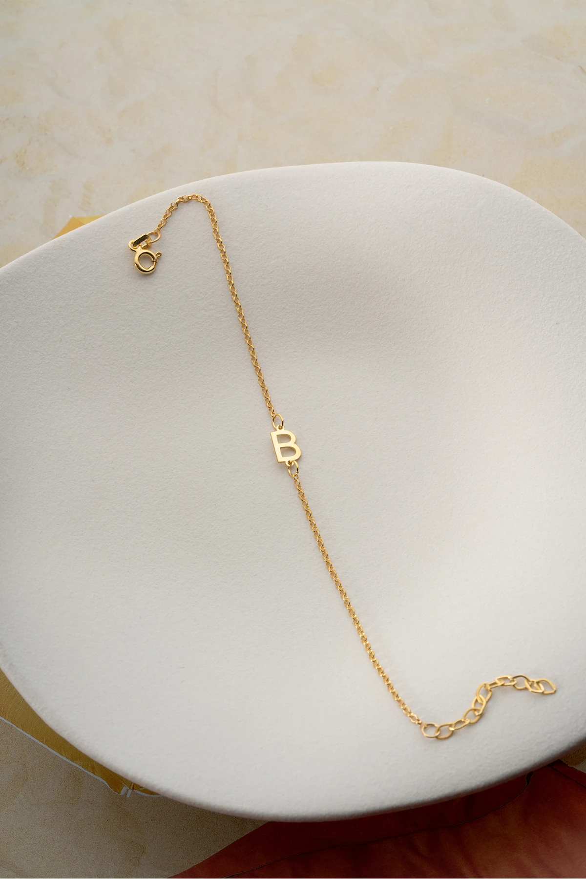 Gümüş Gold Kişiye Özel Harf Bileklik