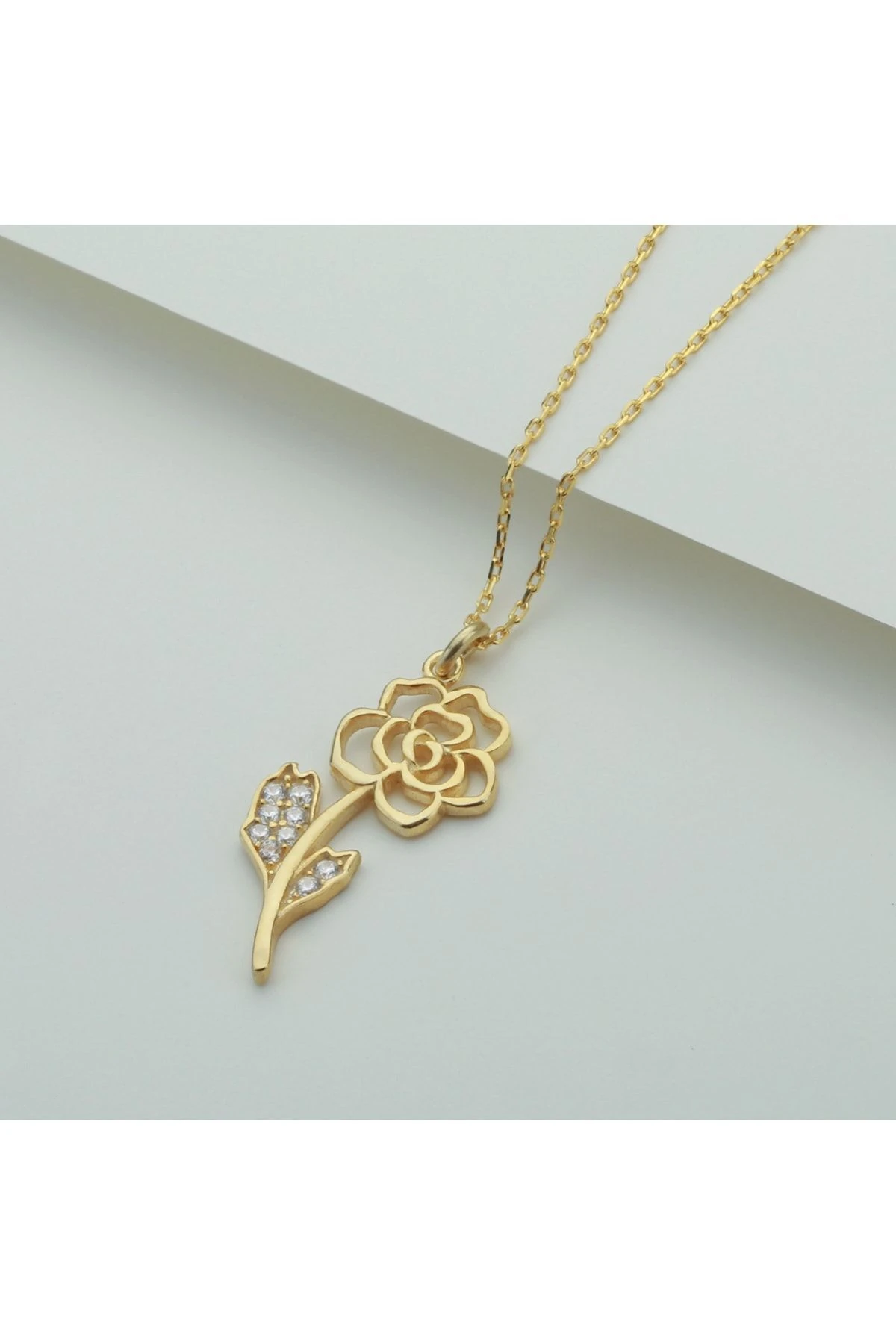 Gül Gold Gümüş Kolye