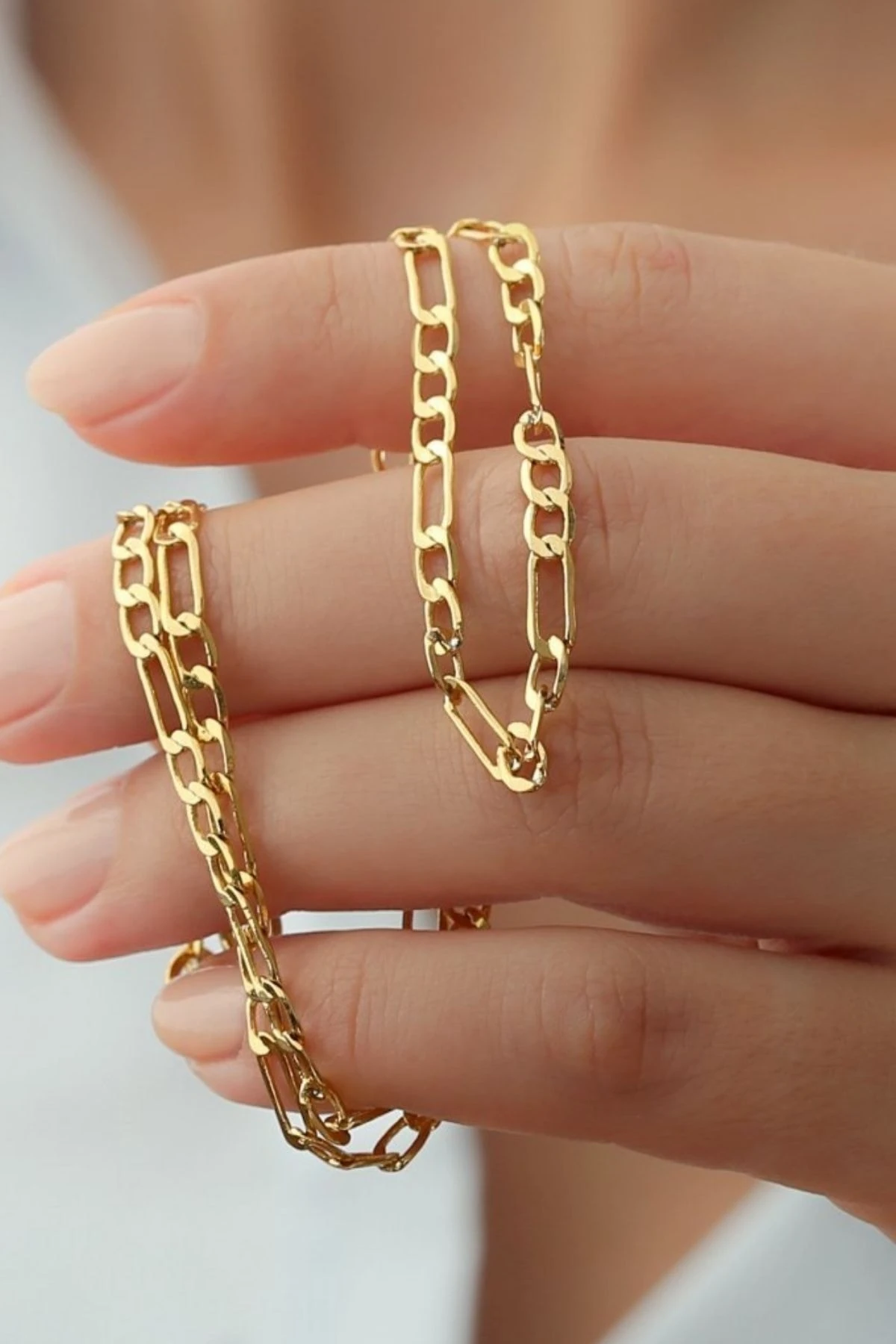 Gümüş Figaro Zincir Kolye