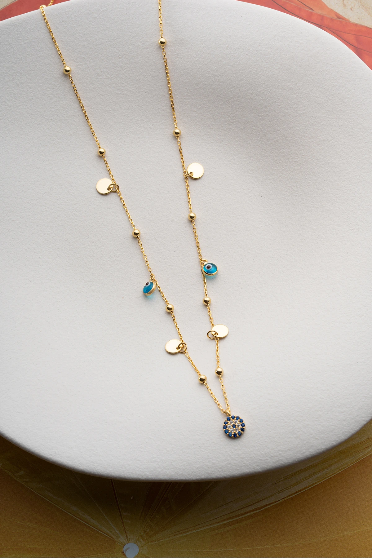 Gümüş Nazar Pullu Model Kolye