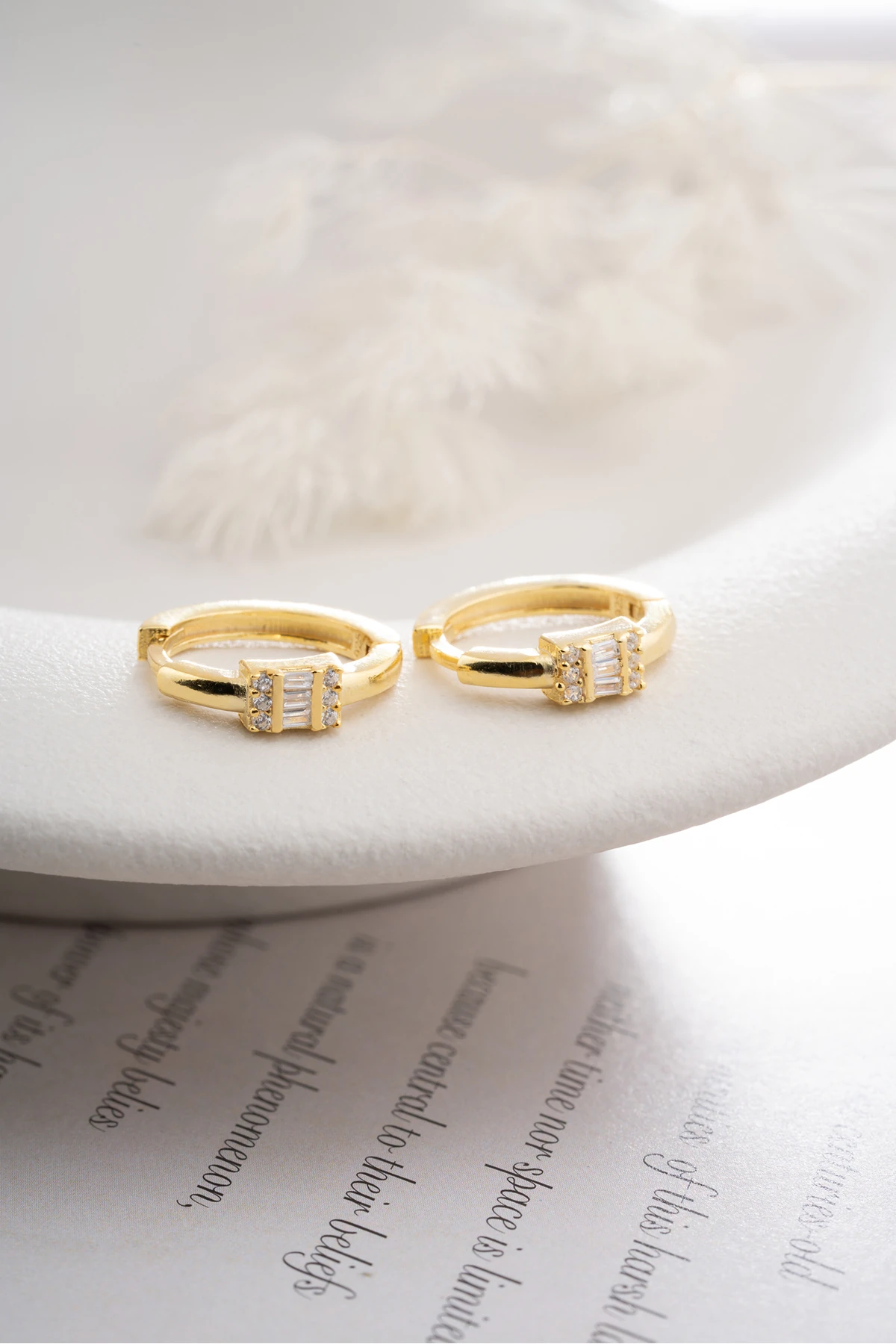 Gümüş Baget Halka Küpe