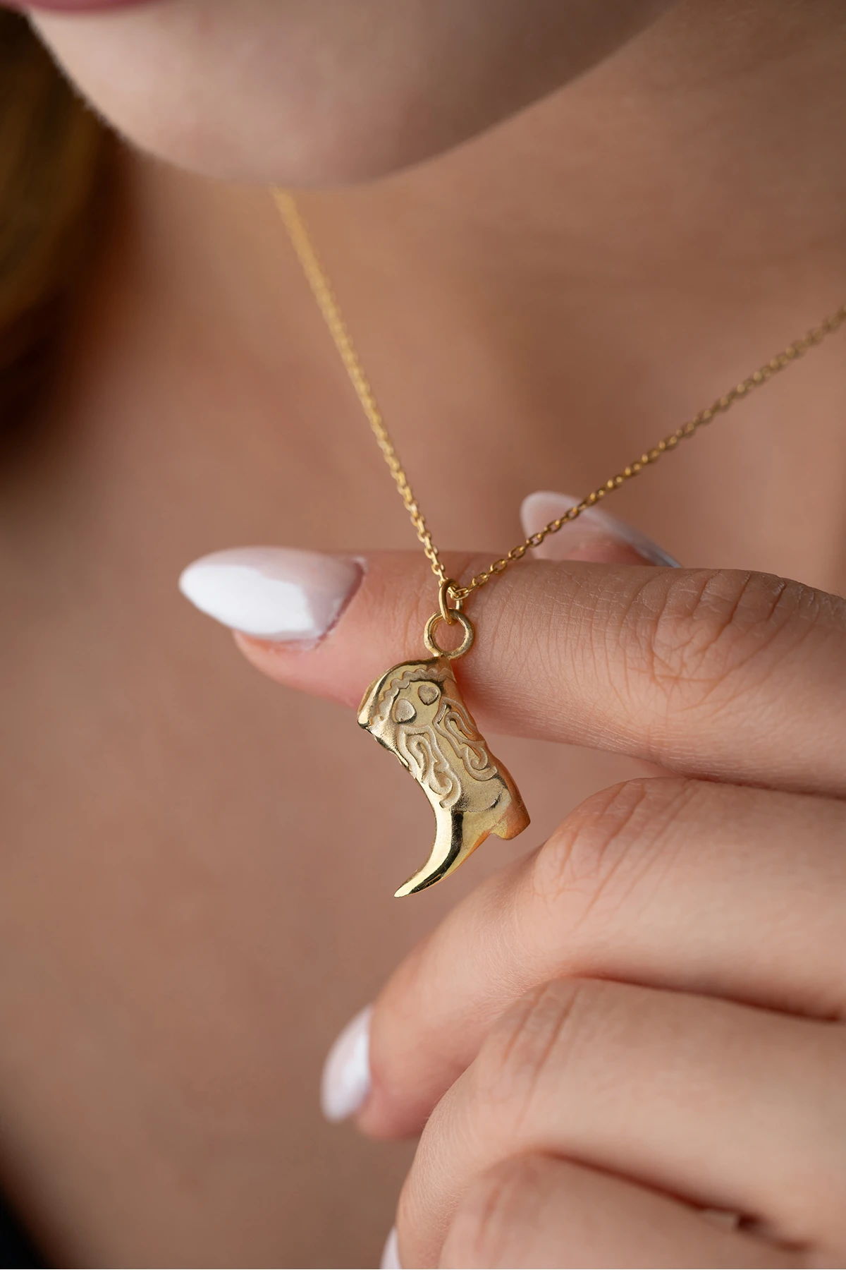 Gümüş Kovboy Çizmesi Kolye