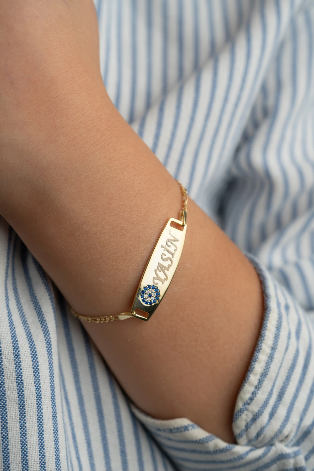 Gümüş Nazarlı Isimli Bebek & Çocuk Bileklik