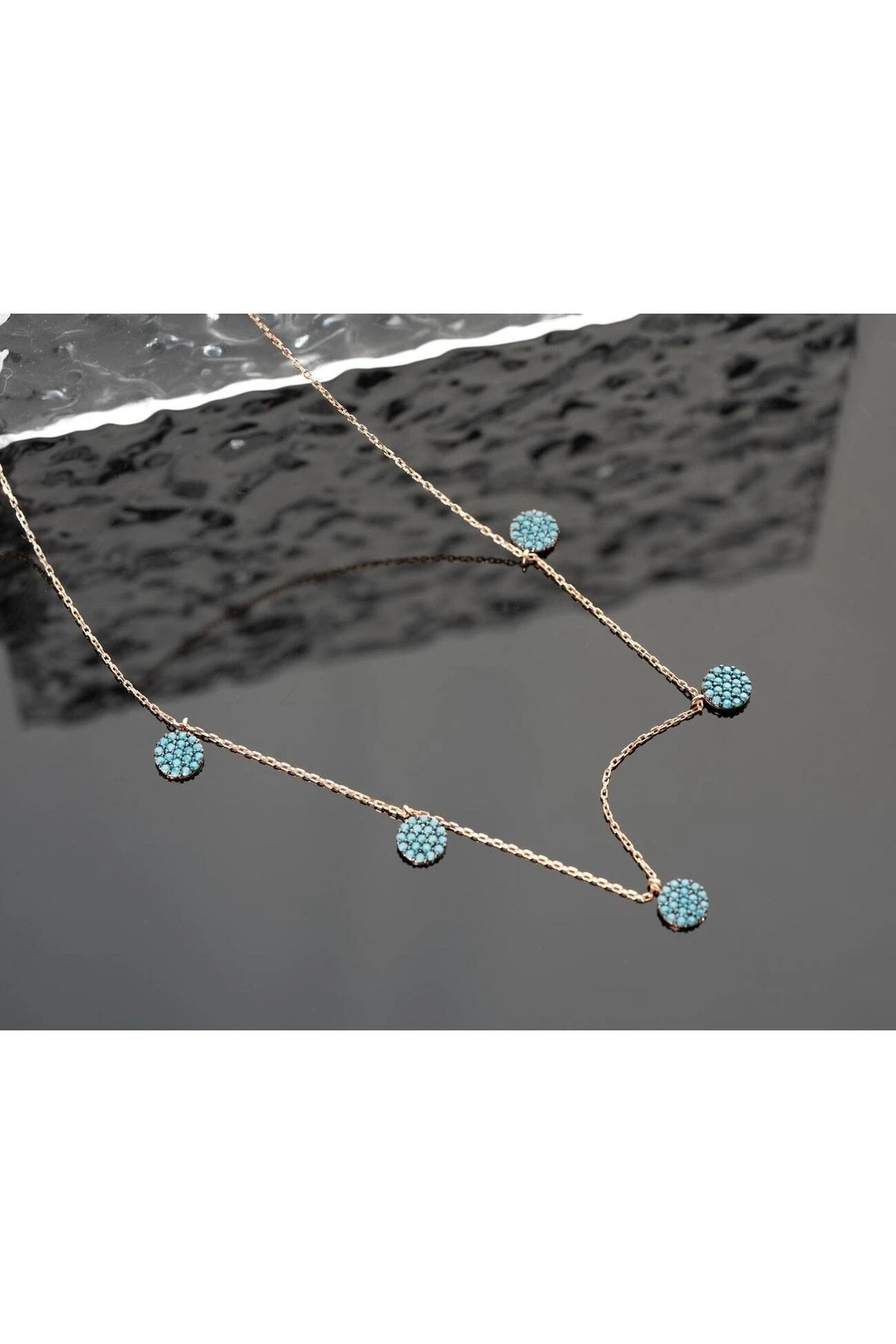 Gümüş Firuze Taşlı Şans Kolyesi